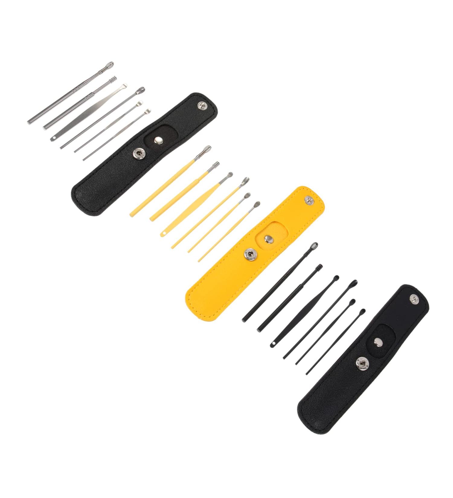FRCOLOR 12 Sets Ear Pick Cleaner Kit - Stainless Steel Ear Wax Remover & Earpick Portable Assorted Colors - Buy Online on GoSupps.com
