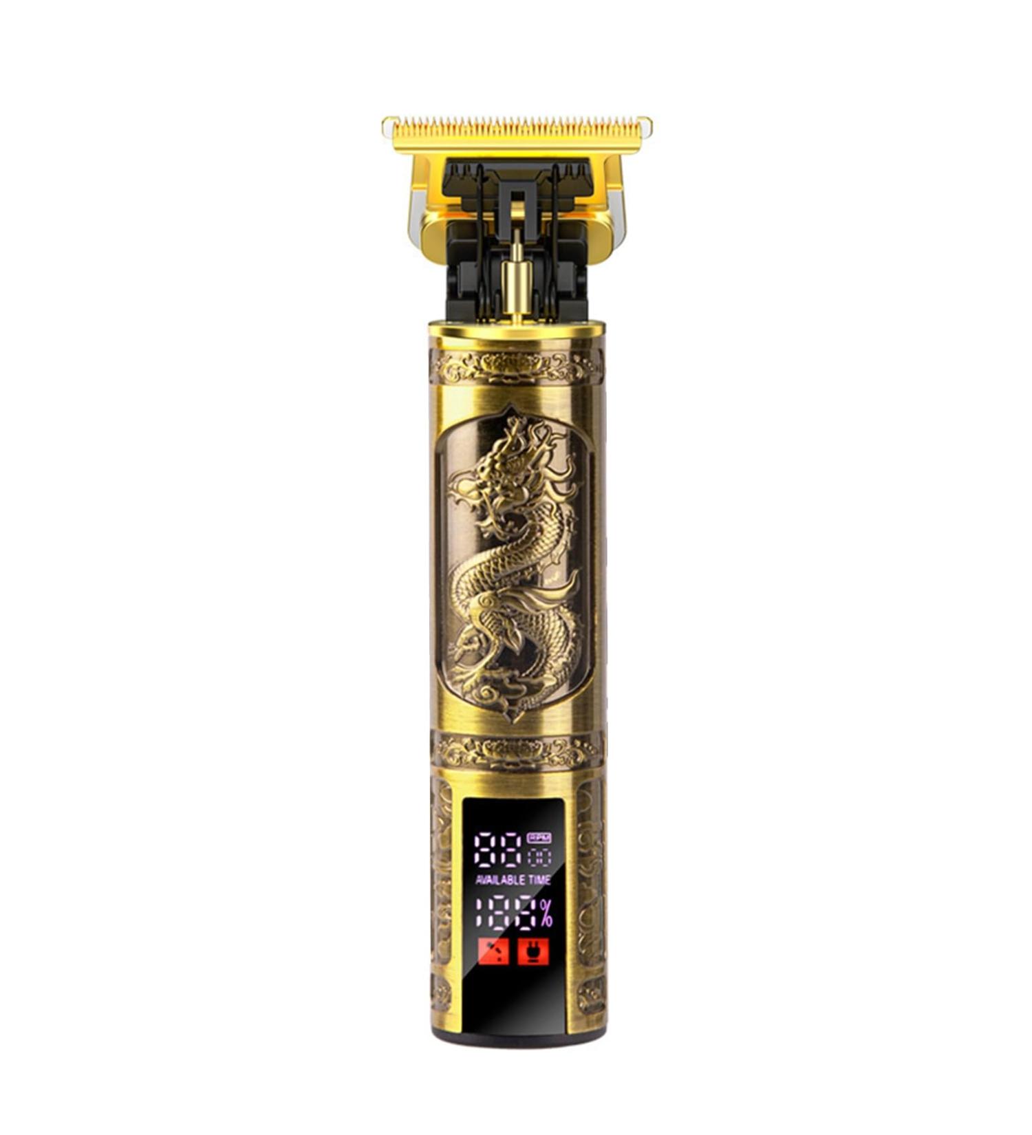 YOXIER Convenient Charging Hair Trimmer with Type-c Charger 1 Set Electric Digital Display Dragon Phoenix Long-lasting Battery Limited Bronze Coffee - Buy Online on GoSupps.com