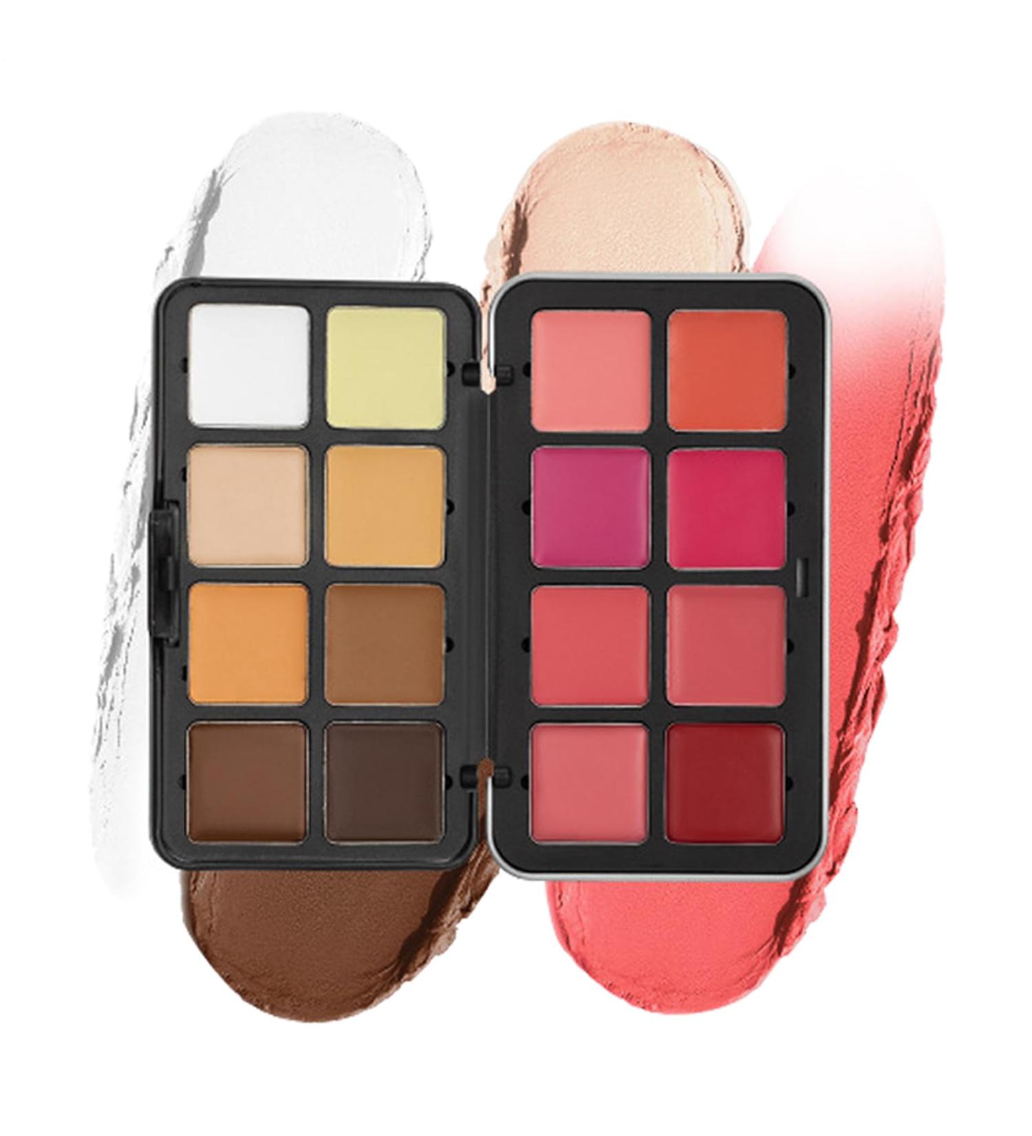 Eyeshadow Palette Blush and Highlighter Palette 16 Colors Cream Texture | Long-Lasting Waterproof Concealer and Highlighter for Women Face Makeup for Christmas Weddings Parties and Travel - Buy Online on GoSupps.com
