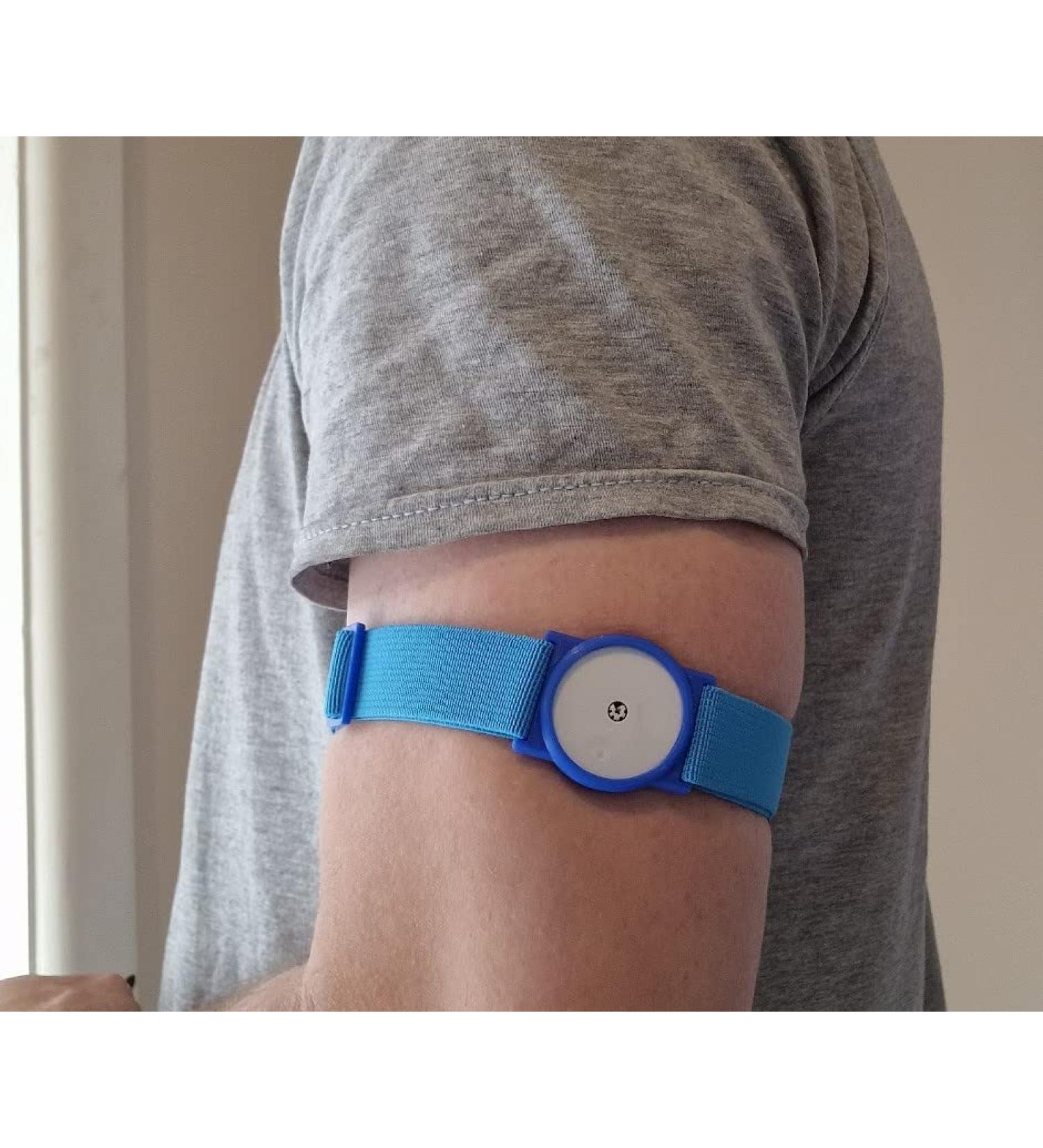 CGM Clips UK - Freestyle Libre Sensor Armband Holder/Protector - Blue with Straps - Buy Online on GoSupps.com