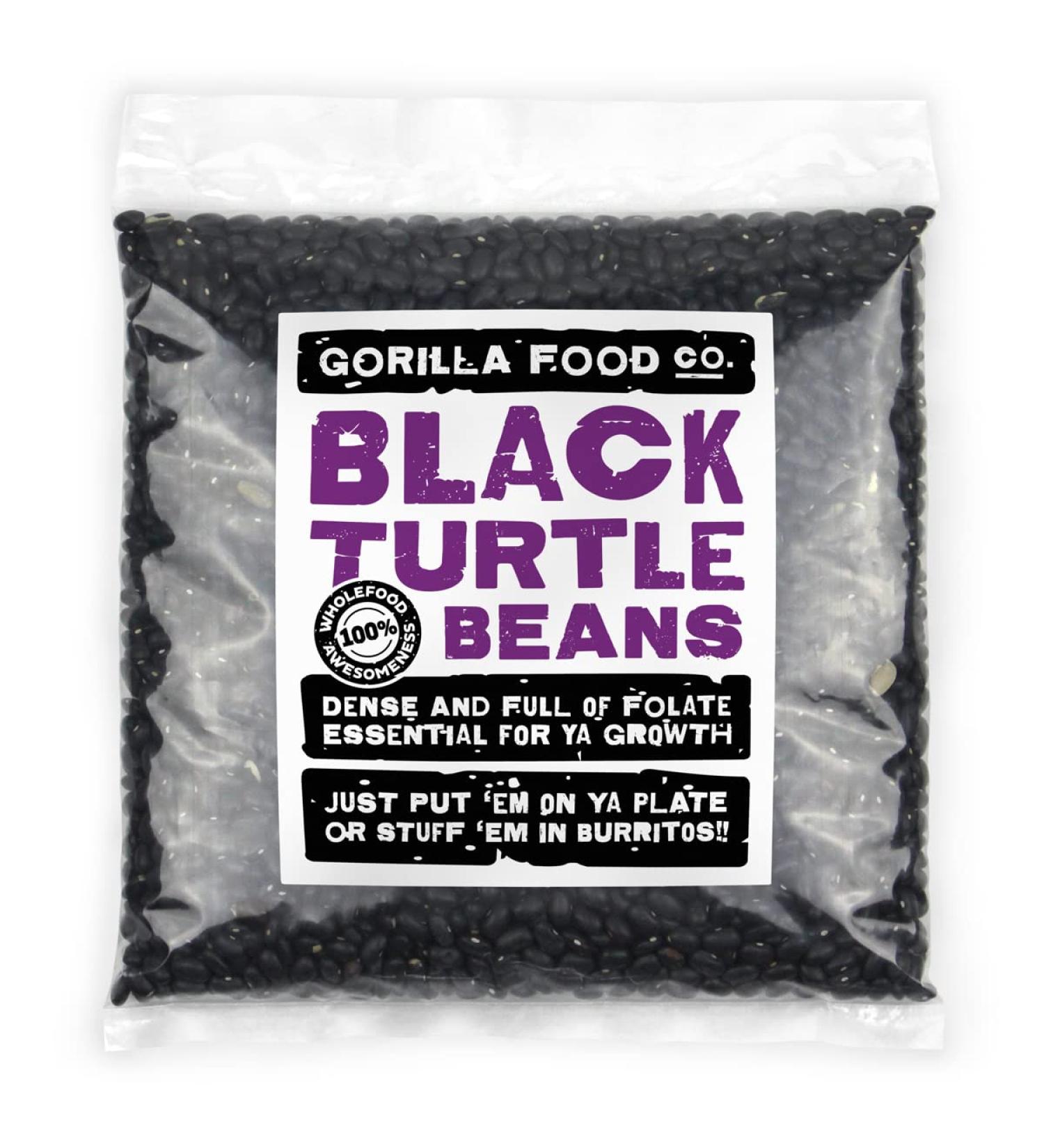 Gorilla Food Co. Black Turtle Beans - 800g - Buy Online on GoSupps.com