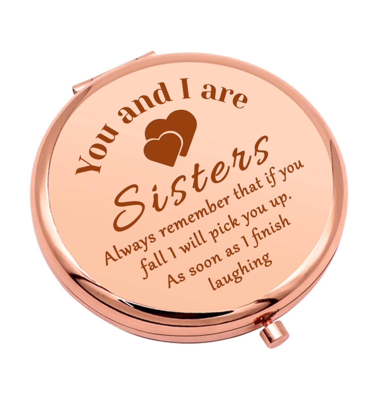 Sisters Birthday Gift Ideas Friendship Gifts Compact Makeup Mirror for Friend Bestie Girl Sister Gifts from Sisters Birthday Gifts for Sister Folding Makeup Mirror Graduation Wedding Gifts - Buy Online on GoSupps.com