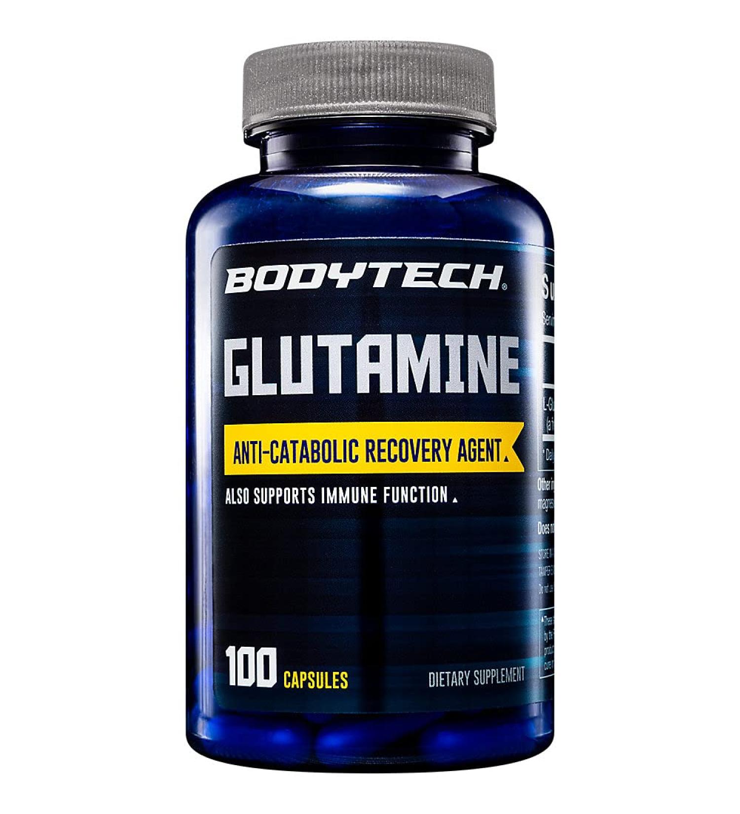 BodyTech Glutamine - Anti-Catabolic Recovery & Immune Support (100 Capsules) | International Shipping Available - Buy Online on GoSupps.com