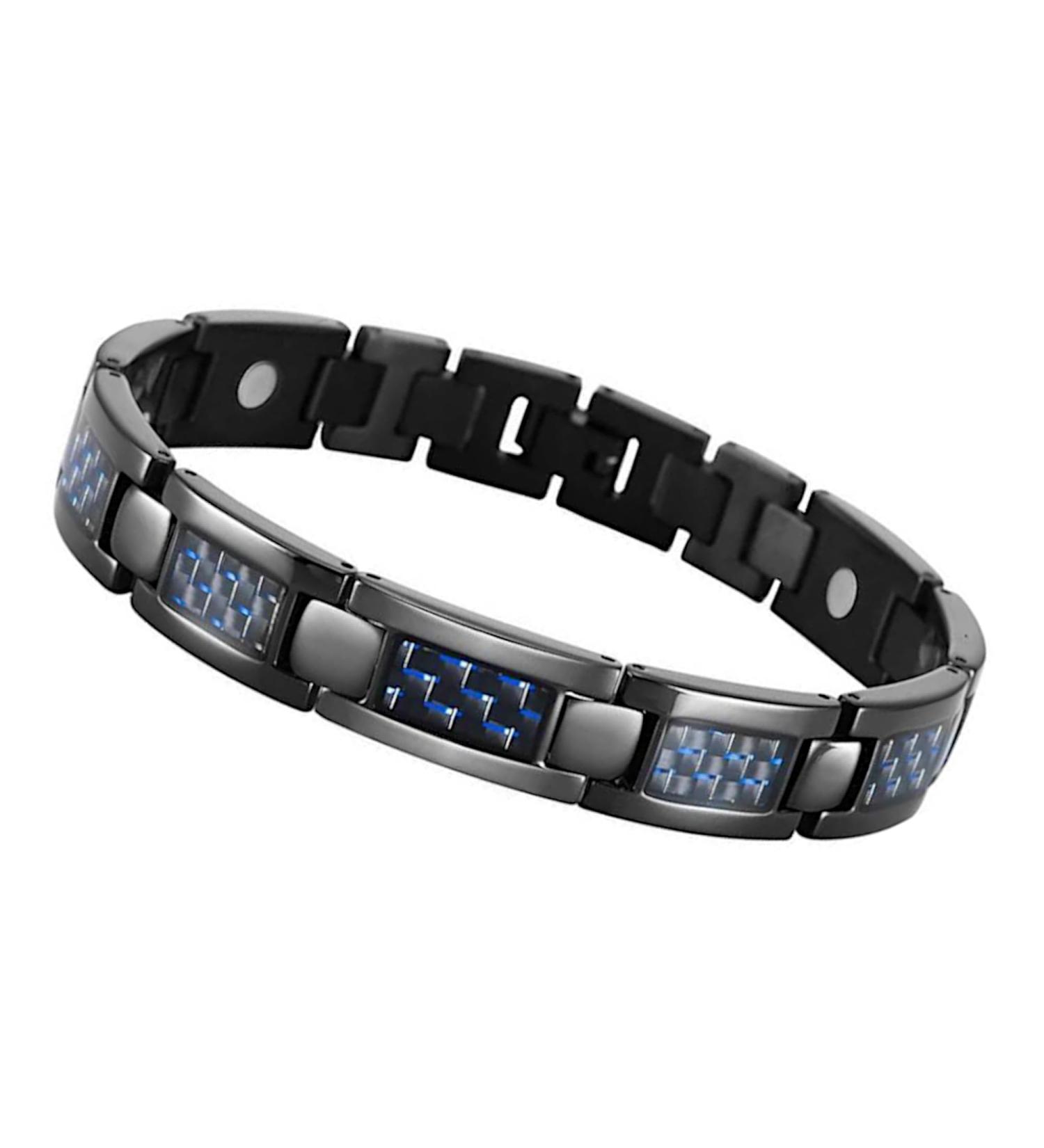 Magnetic men's bracelet made of titanium