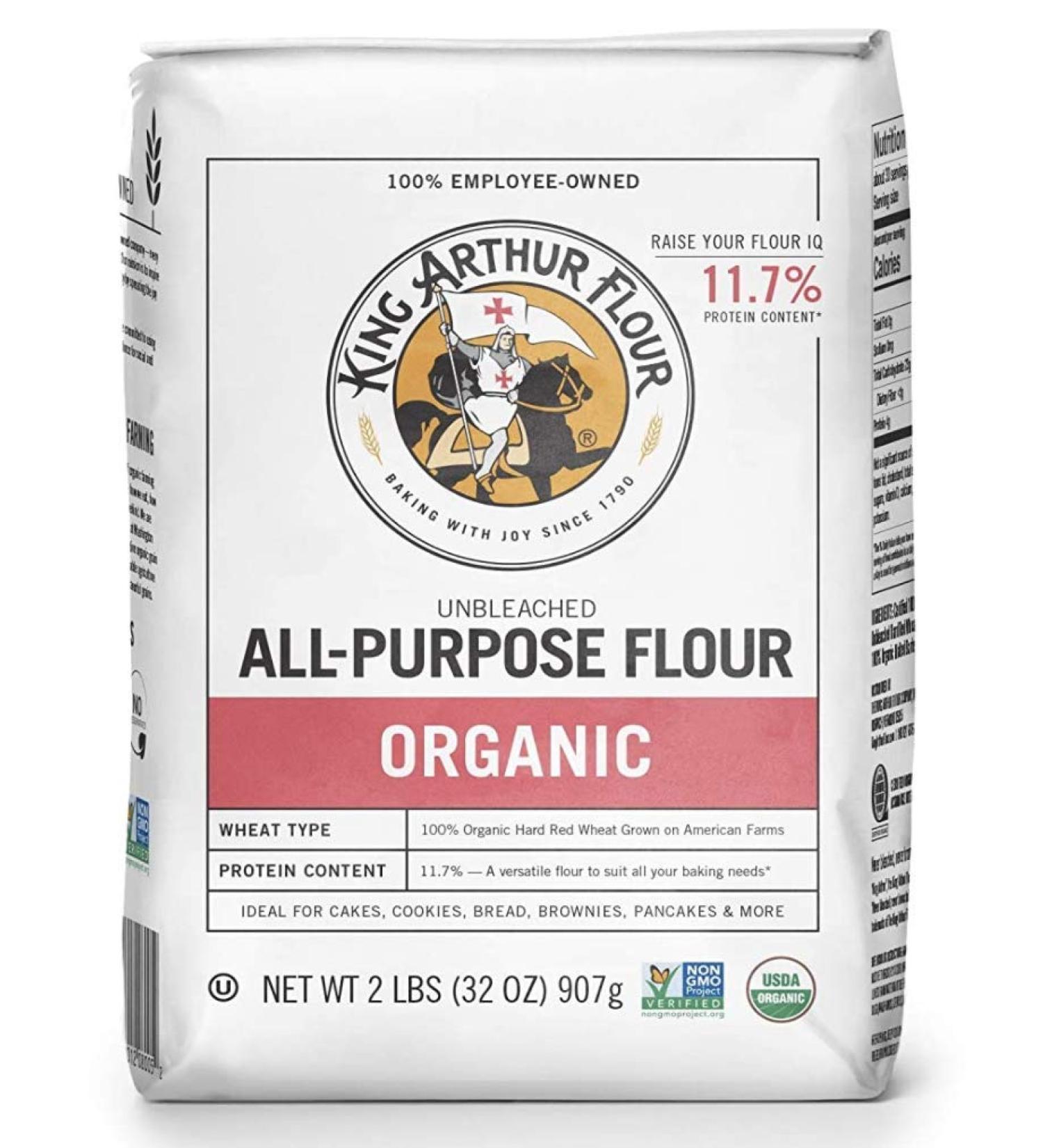 King Arthur Flour Organic Unbleached All Purpose Flour - 2 lb Pack - Buy Online on GoSupps.com