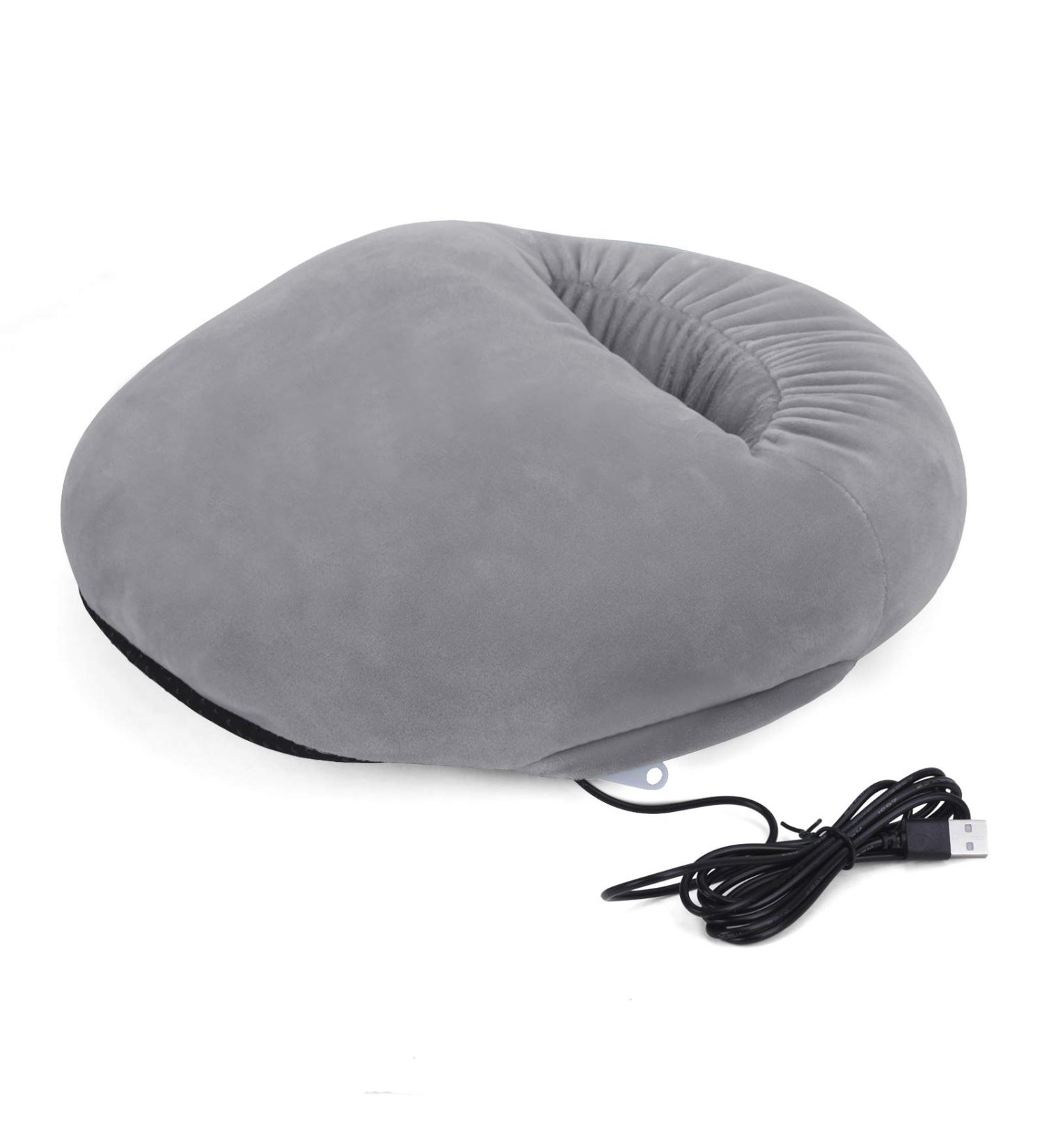 Niceyea USB Foot Warmer Slippers - Plush Heating Cushion for Winter Office & Sleep Therapy - Silver Gray - Buy Online on GoSupps.com