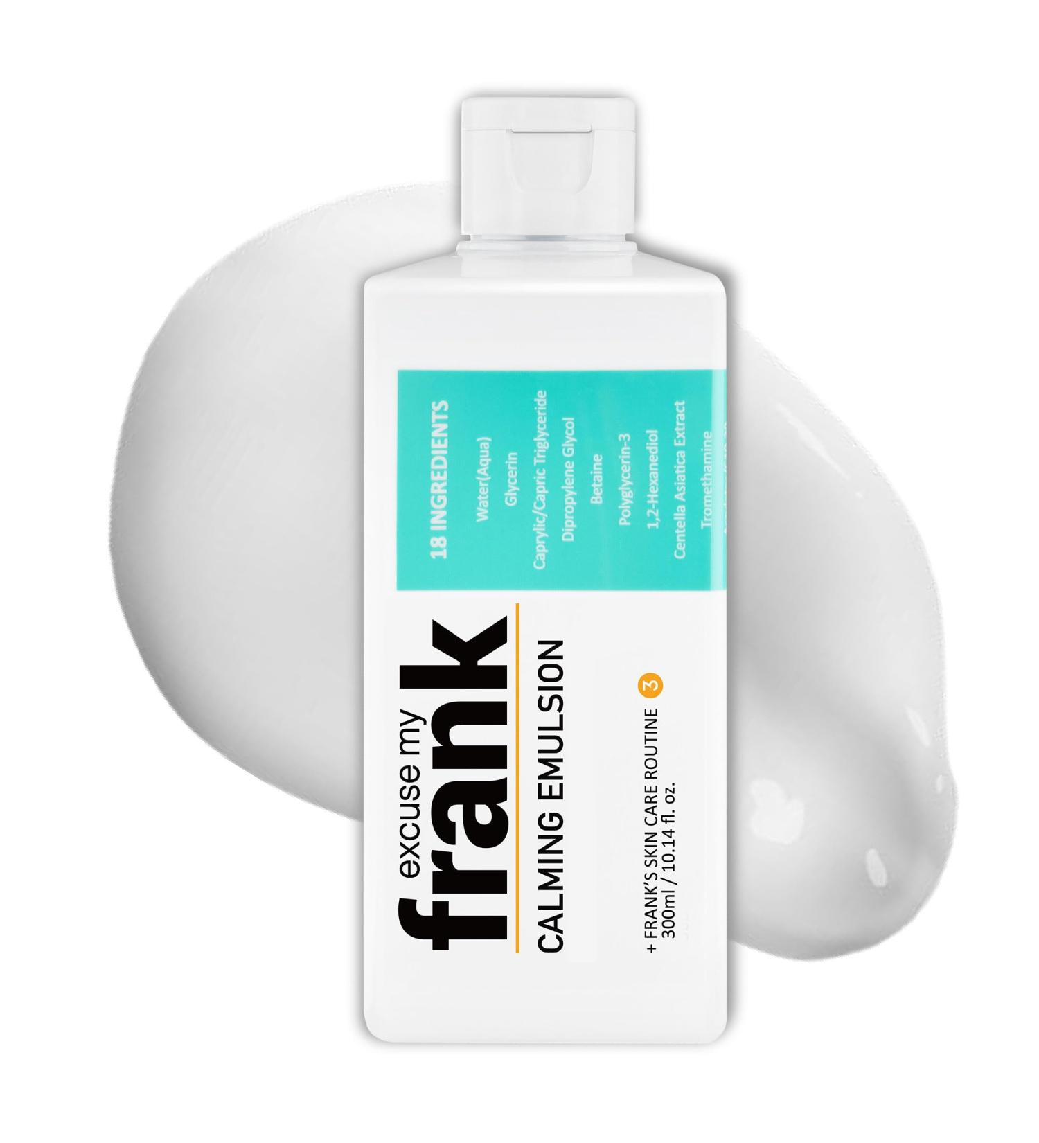 Excuse My Frank Calming Emulsion Lightweight Korean Face Moisturizer for Dry Skin Hydrating & Soothing Korean Moisturizer Vegan & Cruelty-Free Fragrance-Free (1 Pack) - Buy Online on GoSupps.com