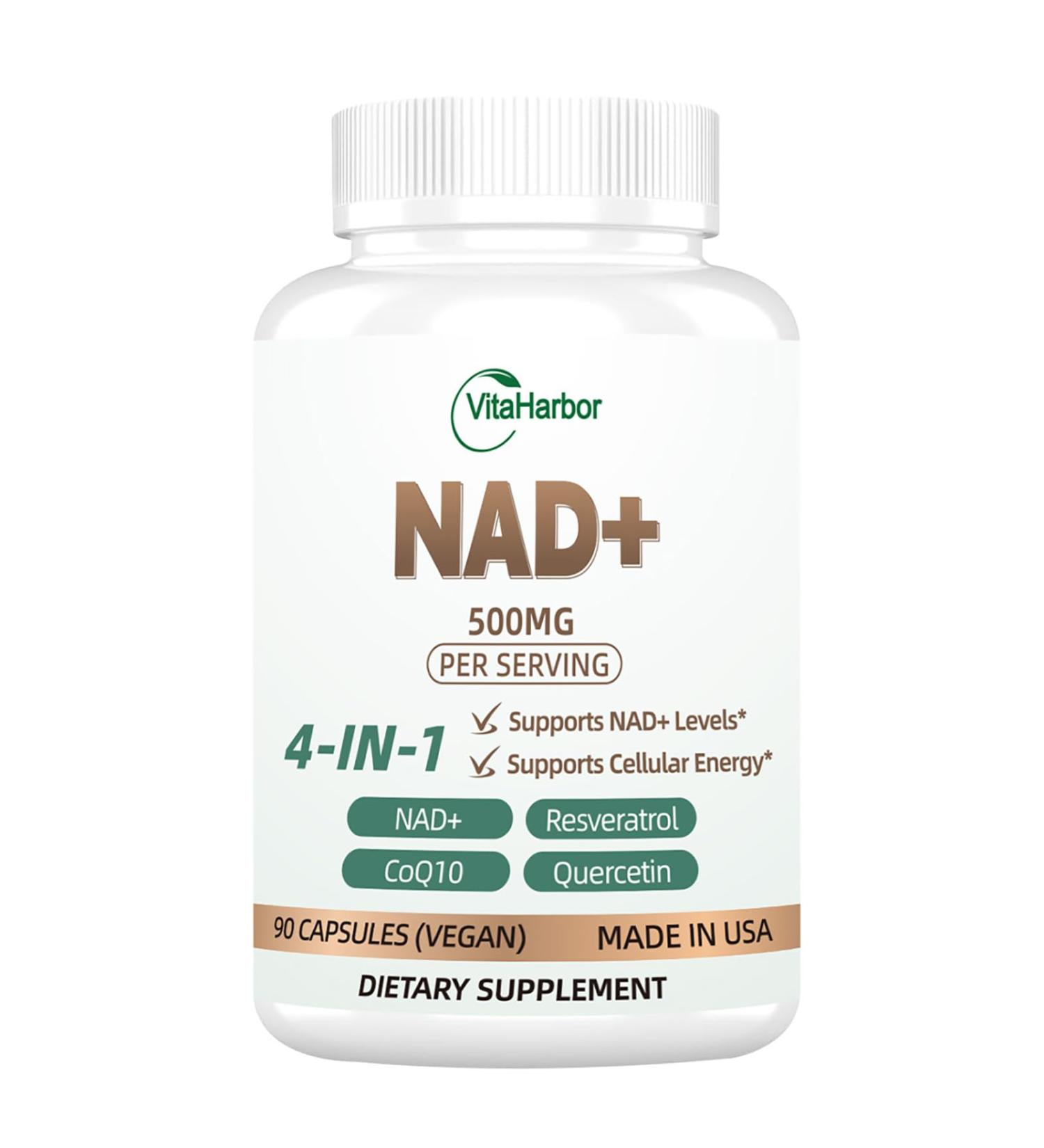 NAD Supplement 500mg Pure Organic NAD+ Supplement for Women & Men NAD+ with Trans-Resveratrol & CoQ10 & Quercetin for Cellular Energy & Healthy Aging NMN Alternative (90 Vegan Caps) - Buy Online on GoSupps.com
