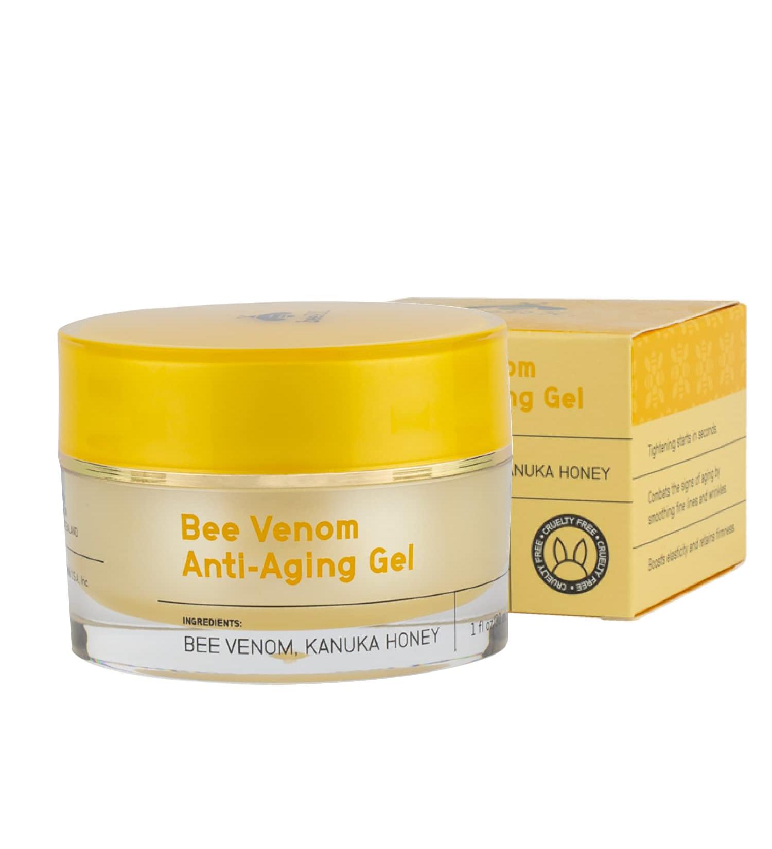 Bee Rx Anti-Aging Bee Venom Facial Gel Moisturizer - Firming & Anti-Wrinkle Cream with Kanuka Honey - Natural Skin Care - Buy Online on GoSupps.com