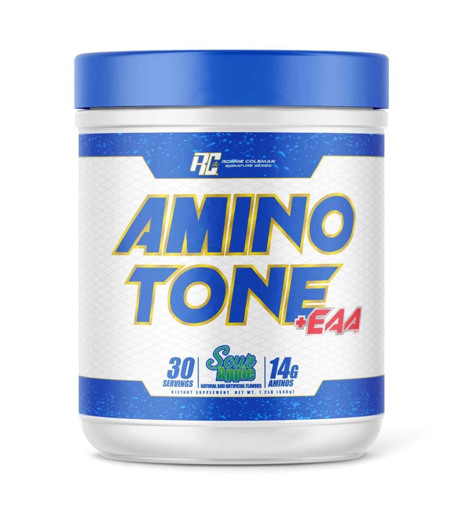 Ronnie Coleman Amino-Tone + EAA - Sour Apple Flavor | 30 Servings - Buy Online on GoSupps.com