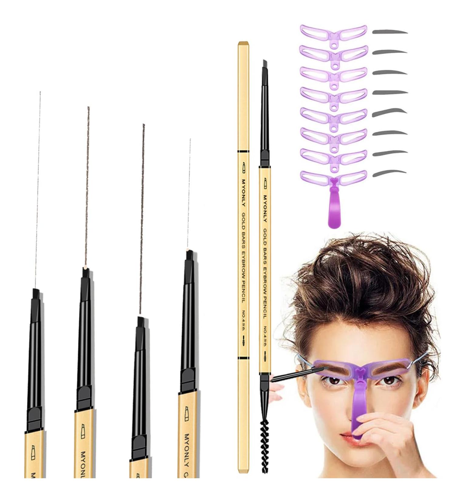 5pcs eyebrow pencil dark brown waterproof micro ultra slim eyebrow color makeup pencil cosmetics eye brow stencil kit benefit precisely for women tattoo organic makeup contour brow dye - Buy Online on GoSupps.com