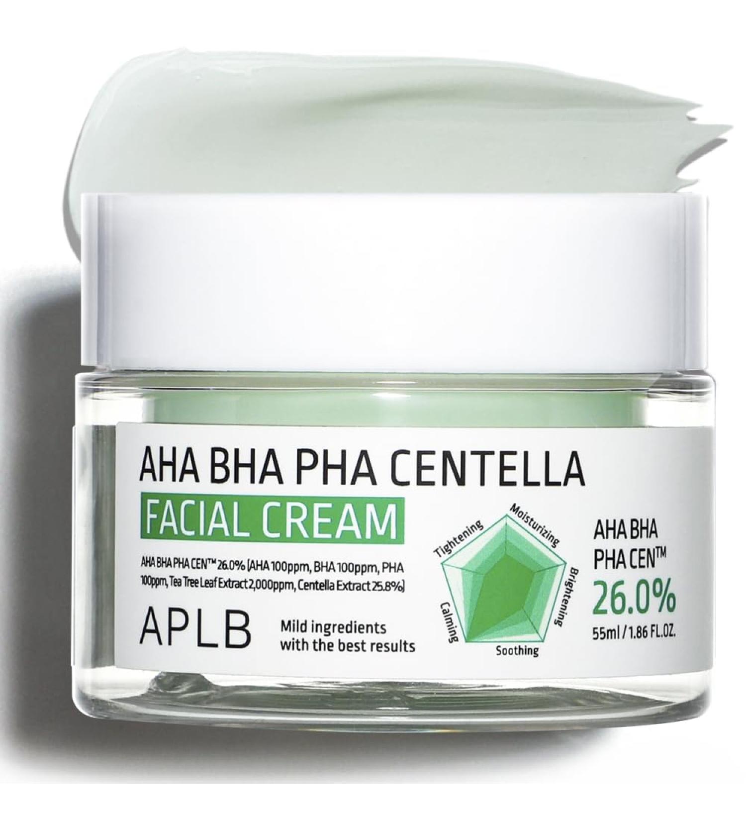 APLB AHA BHA PHA Centella Facial Cream - 26% Exfoliant for Deep Hydration & Revitalization | Korean Skincare for Improved Skin Texture - Buy Online on GoSupps.com