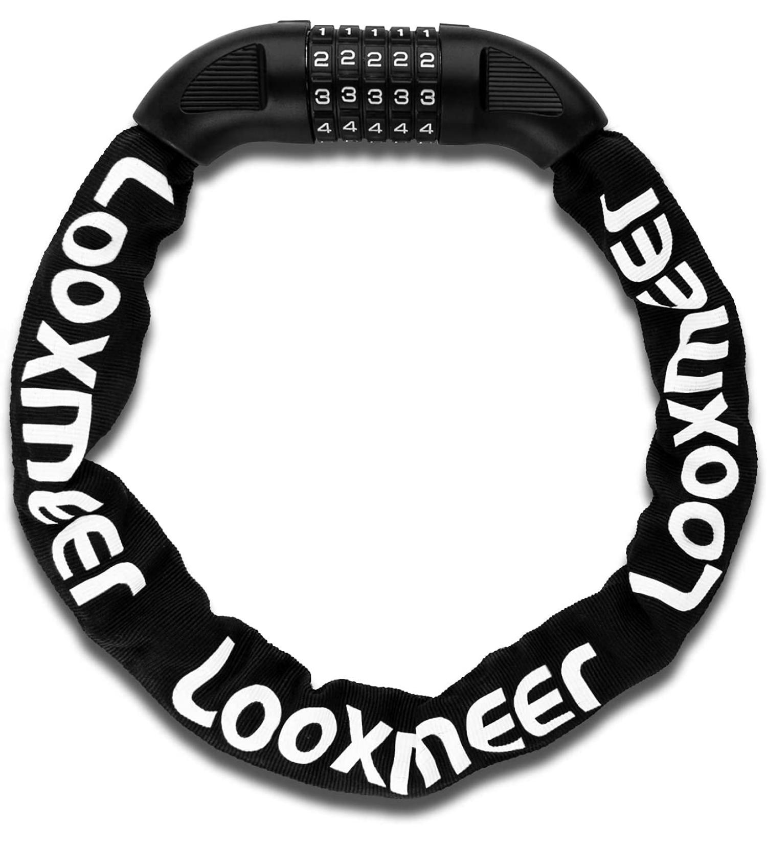 Looxmeer 90cm Bicycle Lock - High Safety Chain Lock with 5-Digit Code Hardened Steel Black - Secure Your Bike Anywhere - Buy Online on GoSupps.com
