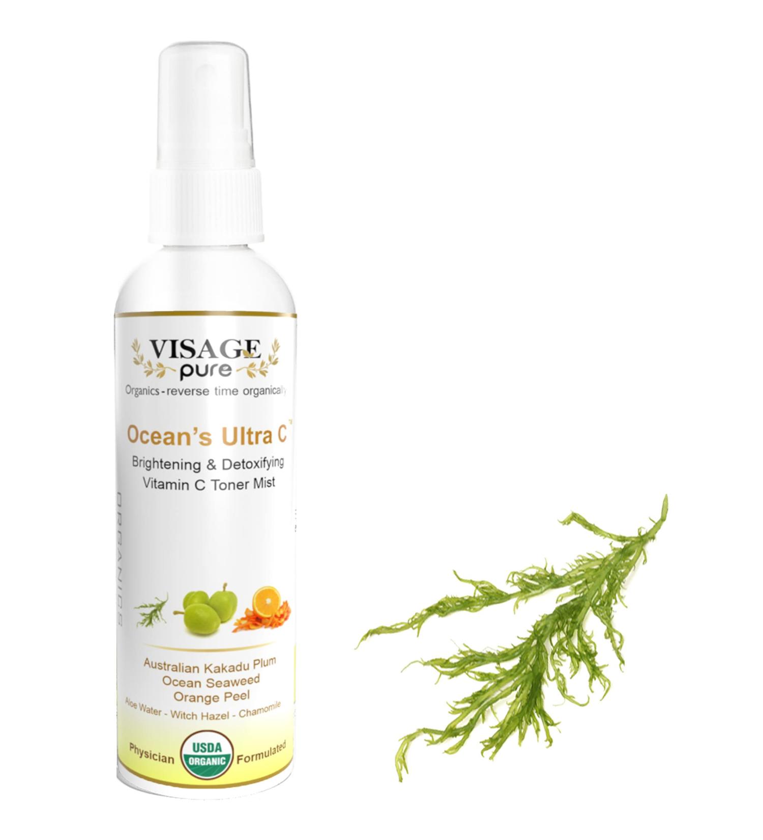 Ocean's Ultra C Face Toner - Brightening Detoxifying Anti-Aging - Tightens Clarifies Minimizes Pores - USDA Organic Physician Formulated - Buy Online on GoSupps.com