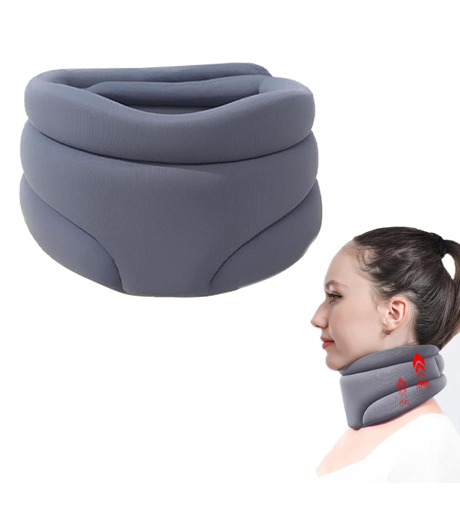 Snooze Sleep Aid Neck Support | Orthopedic Memory Foam Travel Pillow - Best Neck Support for Sleep (Gray) - Buy Online on GoSupps.com