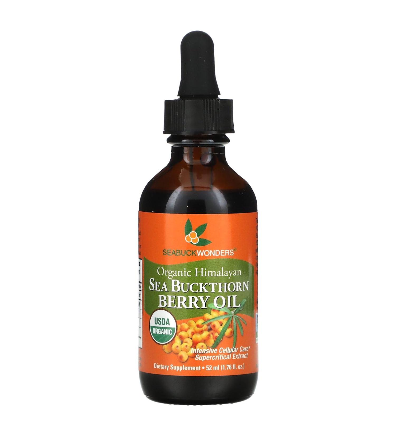 Organic Himalayan Sea Buckthorn Berry Oil - 1.76 fl. oz. - Premium Natural Skincare for Hydration & Healing | Buy Internationally - Buy Online on GoSupps.com