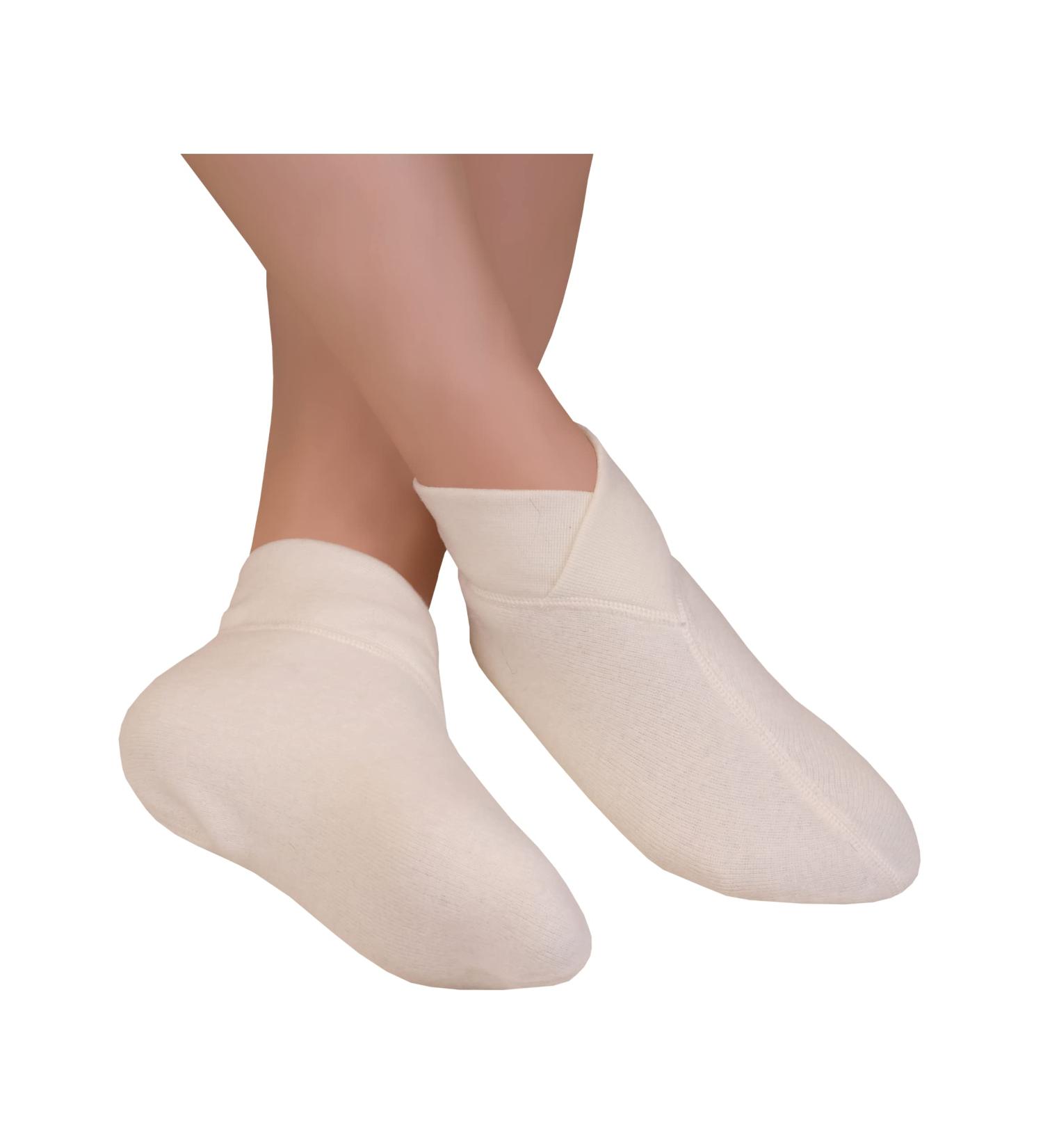 wobera Angora foot warmer with wide entry for pressure-sensitive feet (size: 3 (41-43) color: natural white) size 3 (41-43) natural white