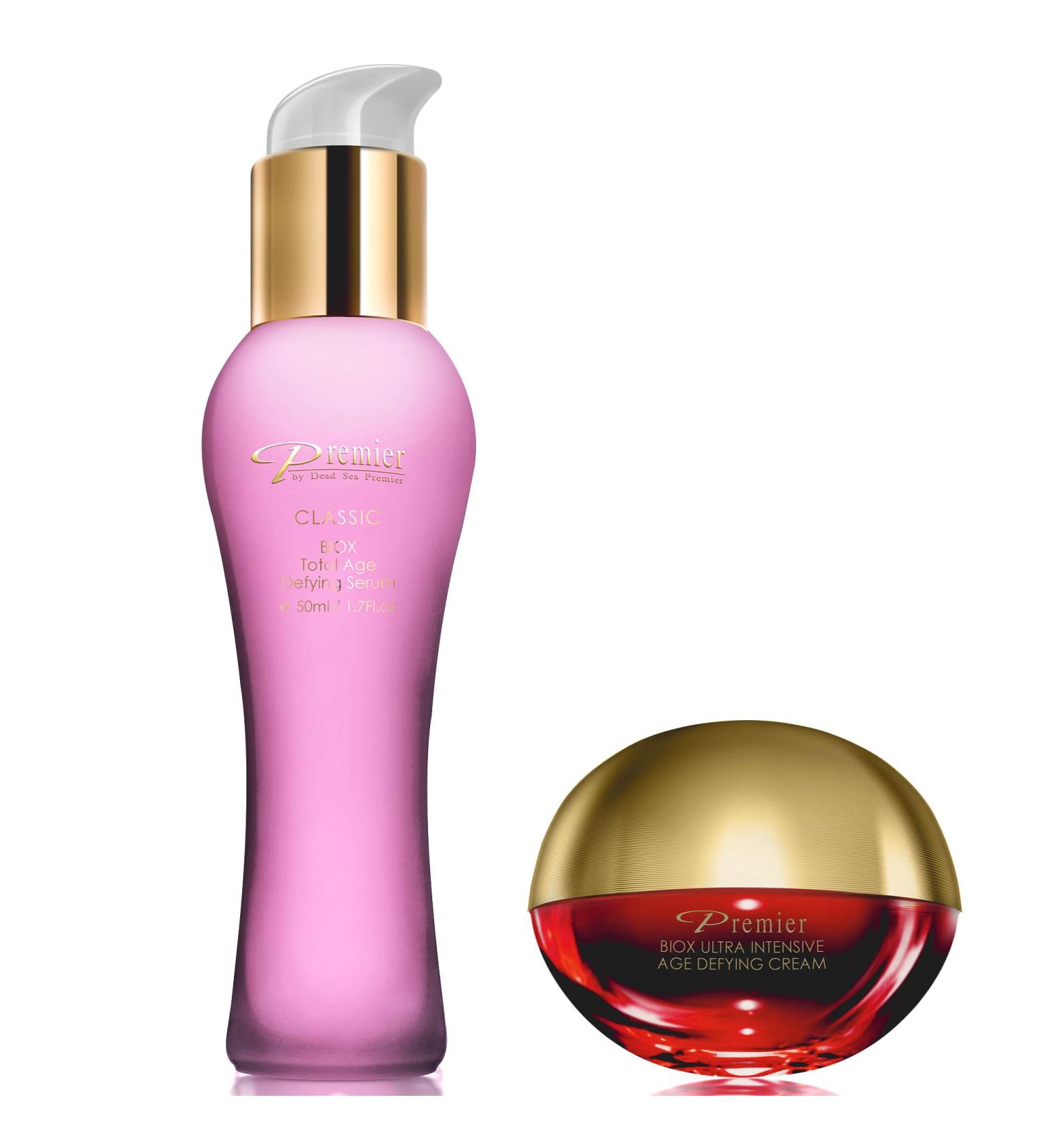 Premier Dead Sea BIOX Serum & Eye Cream Set - Anti-Age & Wrinkle Treatment Kit - 1.7 FL oz. + .34 FL oz - Buy Online on GoSupps.com