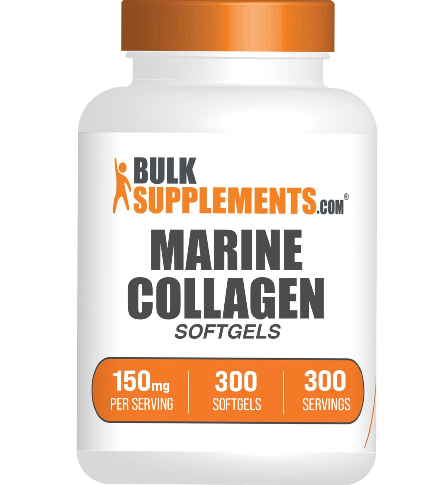 BulkSupplements.com Collagen Softgels - Collagen Peptides Capsules - Collagen Pills for Women - Collagen Peptides Pills - Marine Collagen - Collagen Supplements (300 Count - 300 Servings) 300 Count (Pack of 1) - Buy Online on GoSupps.com