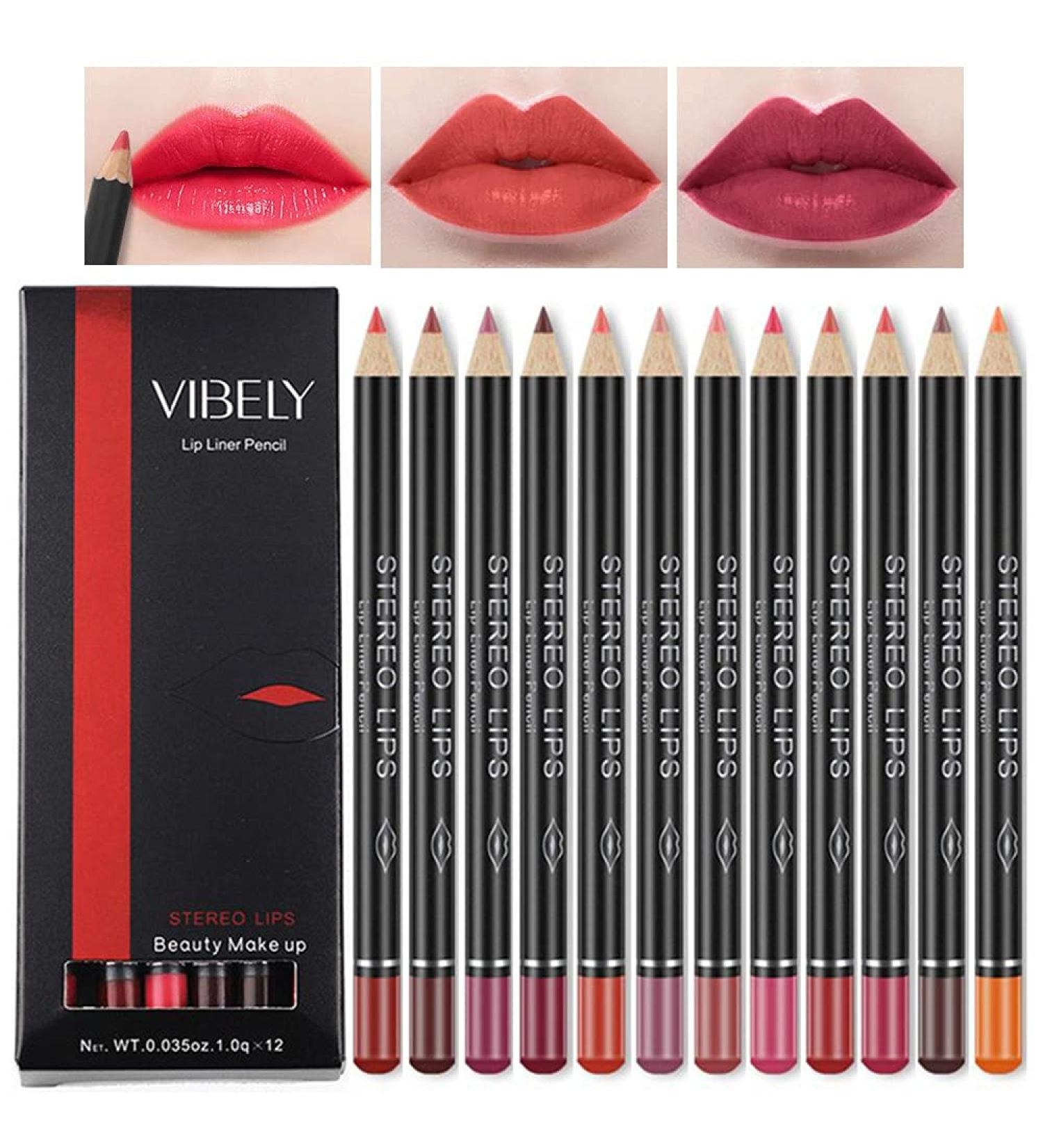 Buy 12 Colors Waterproof Lipliner Set - Long-lasting Matte Lipstick Contour Sticks | International Shipping Available - Buy Online on GoSupps.com