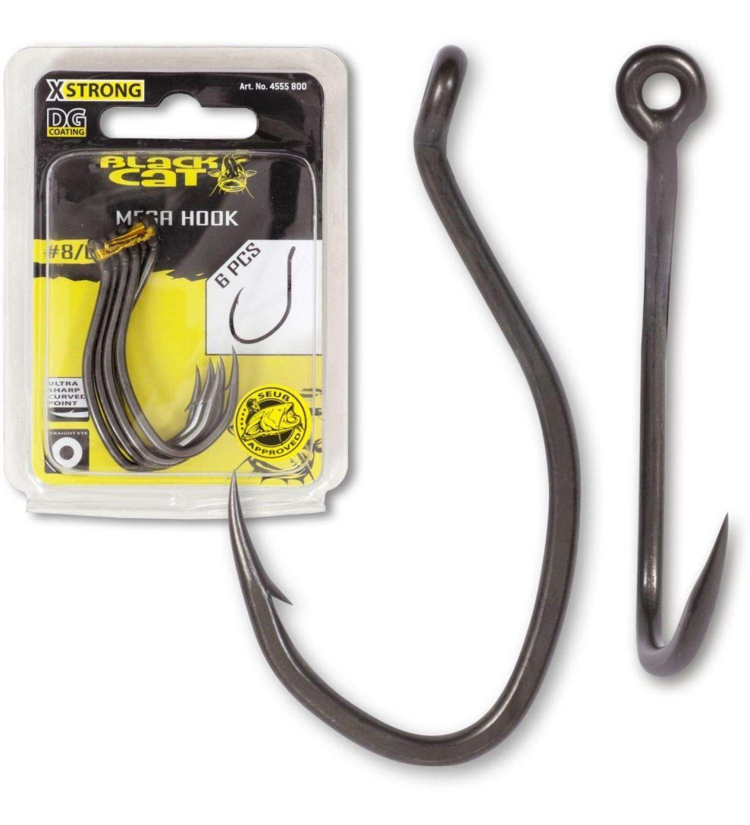 Black Cat DG Coating 8/0 Mega Hooks 6pcs