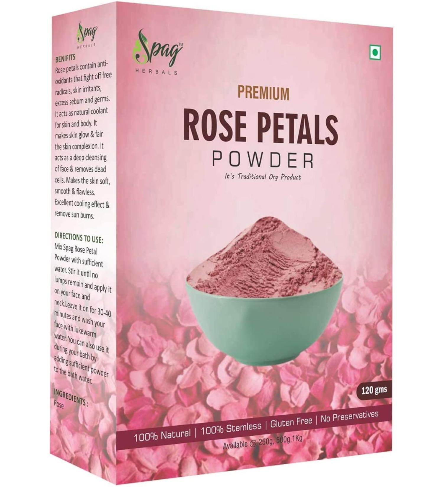 ORGANIZE Spag Herbals Premium Organic Rose Petals Powder 120g - Buy Online on GoSupps.com