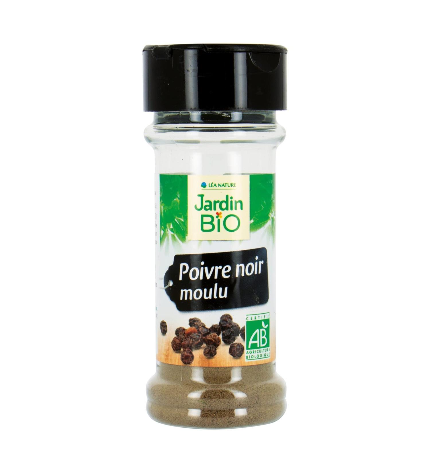 Jardin BiO tic - Ground black pepper - organic - Salted - AB certified - 30g mill - Pack of 3