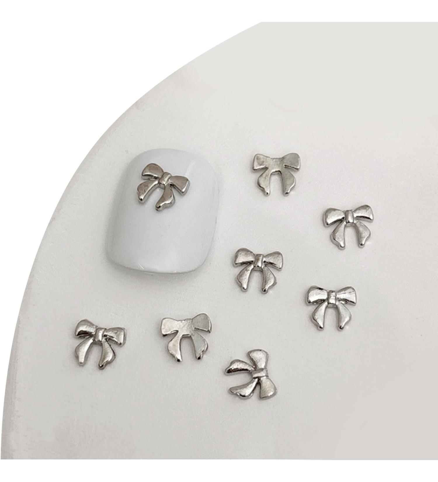 20pcs 3D Metal Nail Bowknot Nail Decorations DIY Nails Art Accessories For Eye Catching Looks Nail Ornaments 07 white K - Buy Online on GoSupps.com