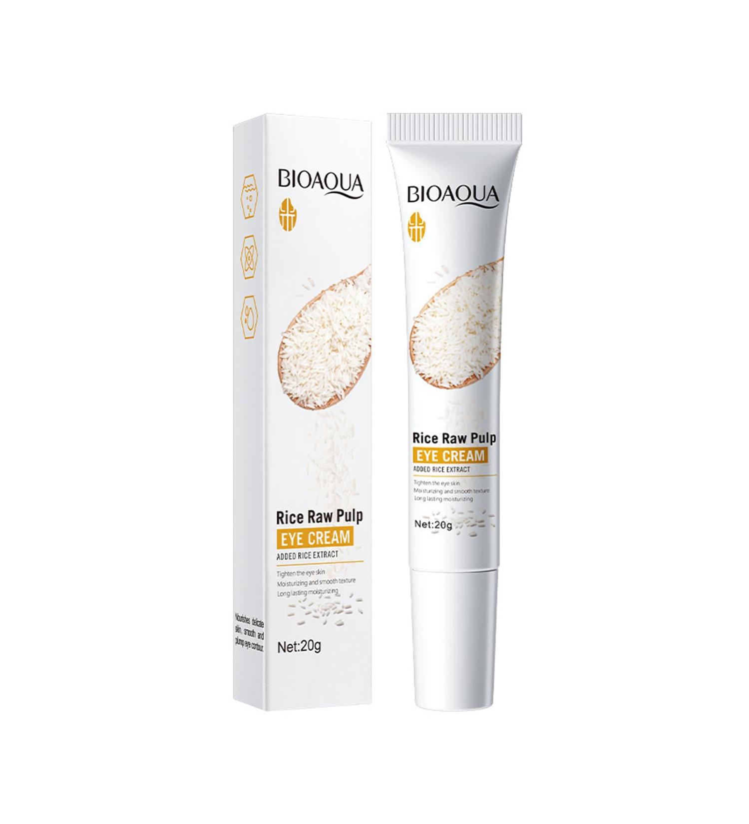 Rice Eye Cream for Dark Circles & Swelling - Moisturizing Anti-Fold Eye Care for All Skin Types - 20g | Day & Night Use - Buy Online on GoSupps.com