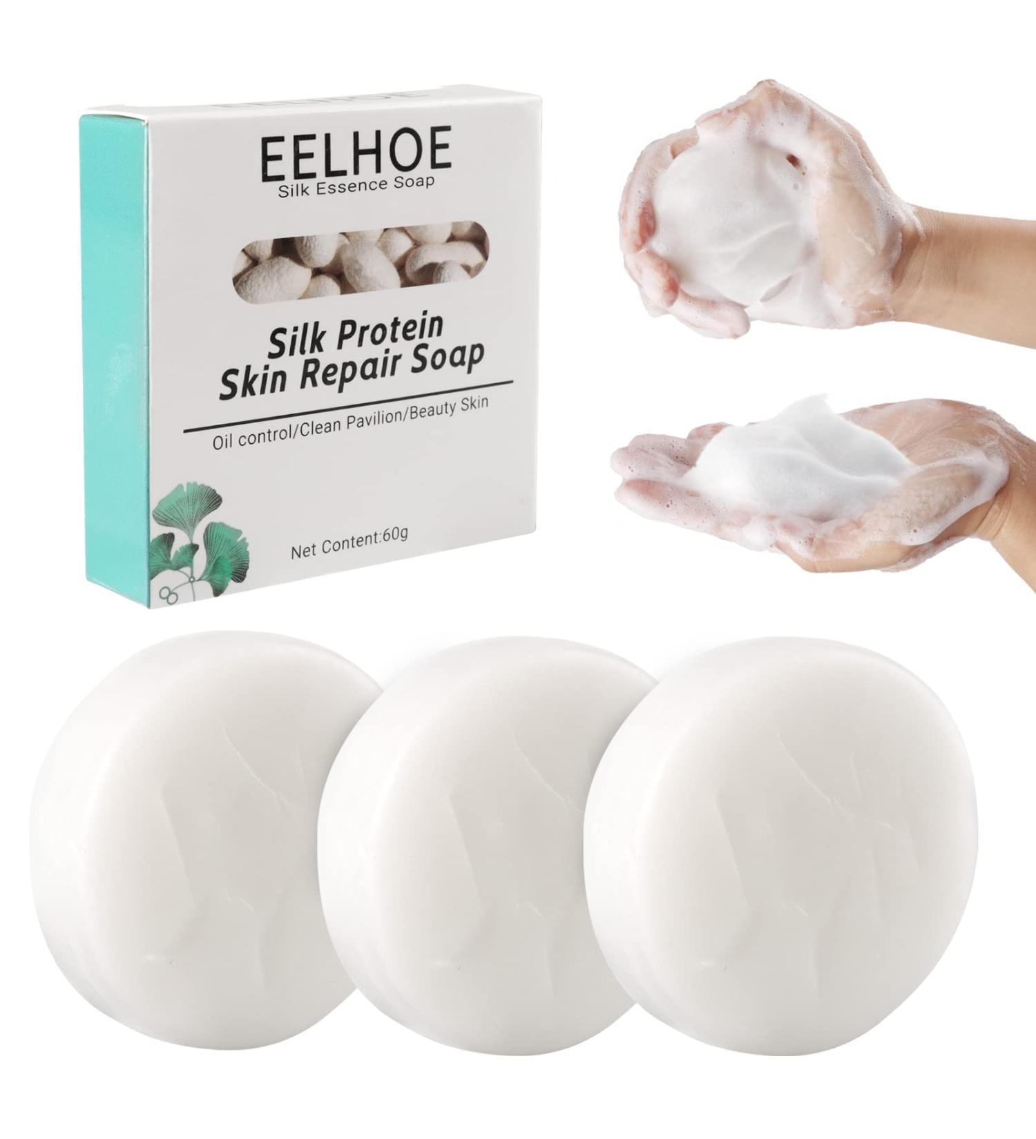  GYORI 3 x Collagen Milk Whitening Soap Silk Protein Skin Repair Soap Remove Acne Anti-Cellulite Soap Firm & Brightening for Body & Facial Skin - Buy Online on GoSupps.com