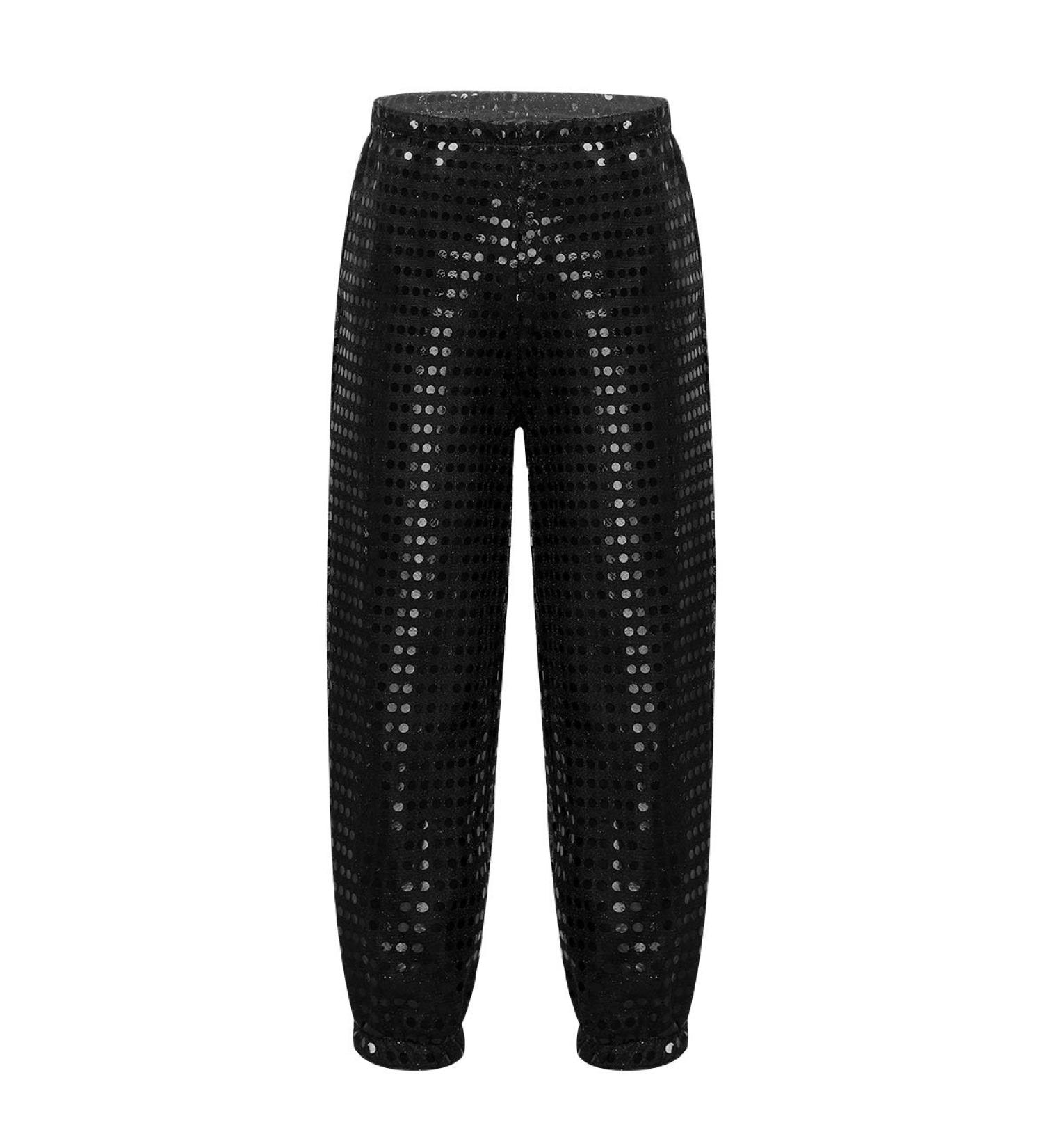 iiniim Kids Shiny Sequined Hip Hop Jazz Harem Pants in Black - Size 7-8 - Buy Online on GoSupps.com