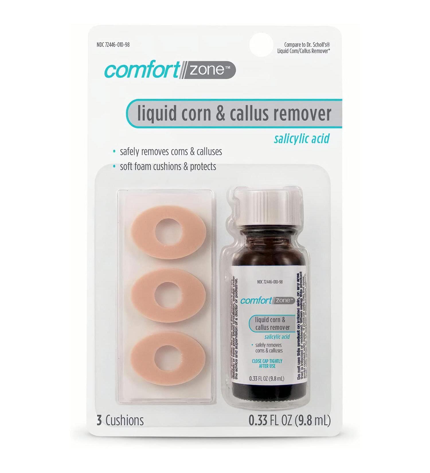 Comfort Zone Maximum Strength Liquid Corn & Callus Remover Treatment | Salicylic Acid | 0.33 Oz | 4 Piece Set - Buy Online on GoSupps.com