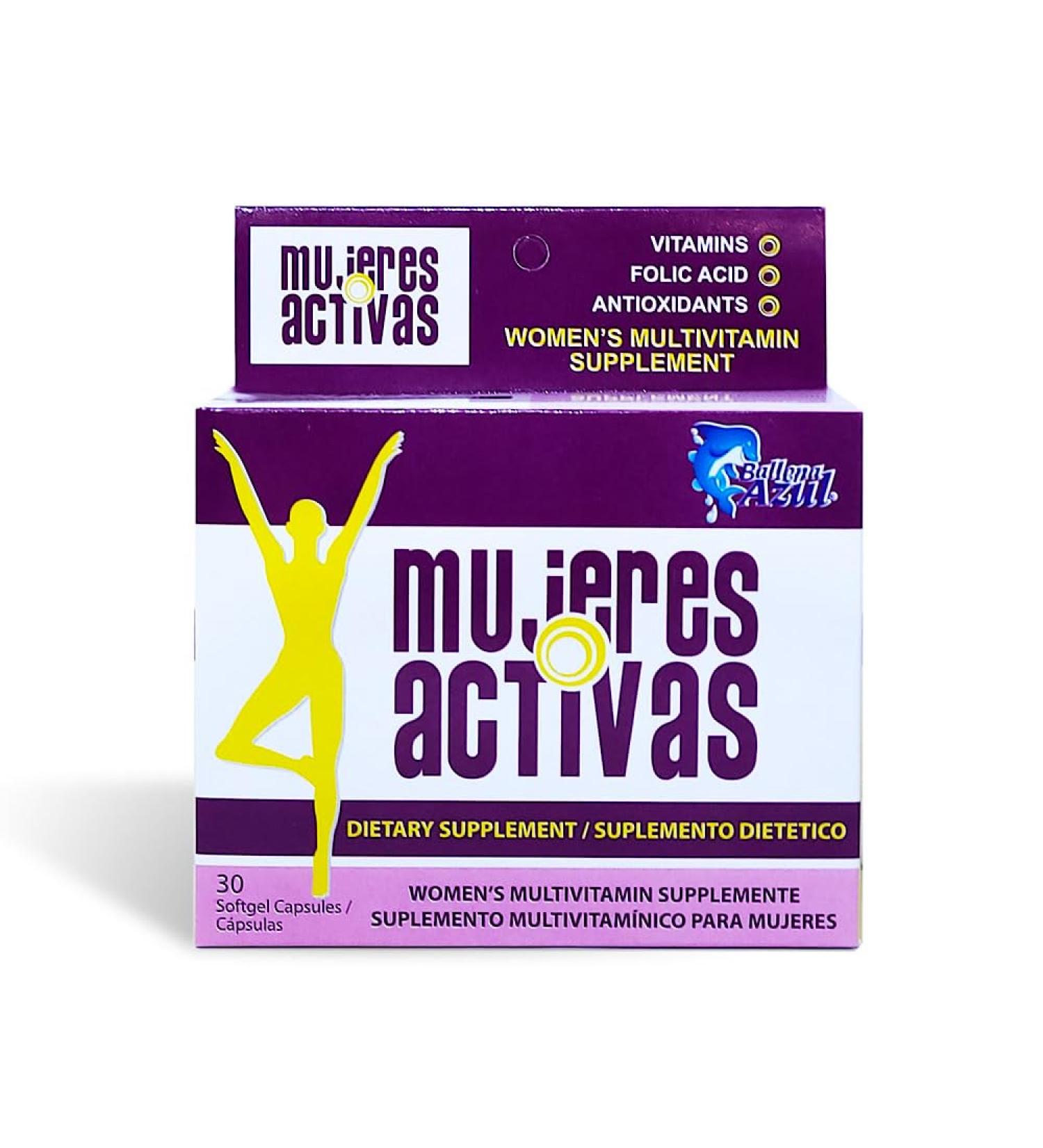 Ballena Azul Dietary Supplements Multivitamins Omega 3 Improves Nutritional Status (Mujeres Activas)