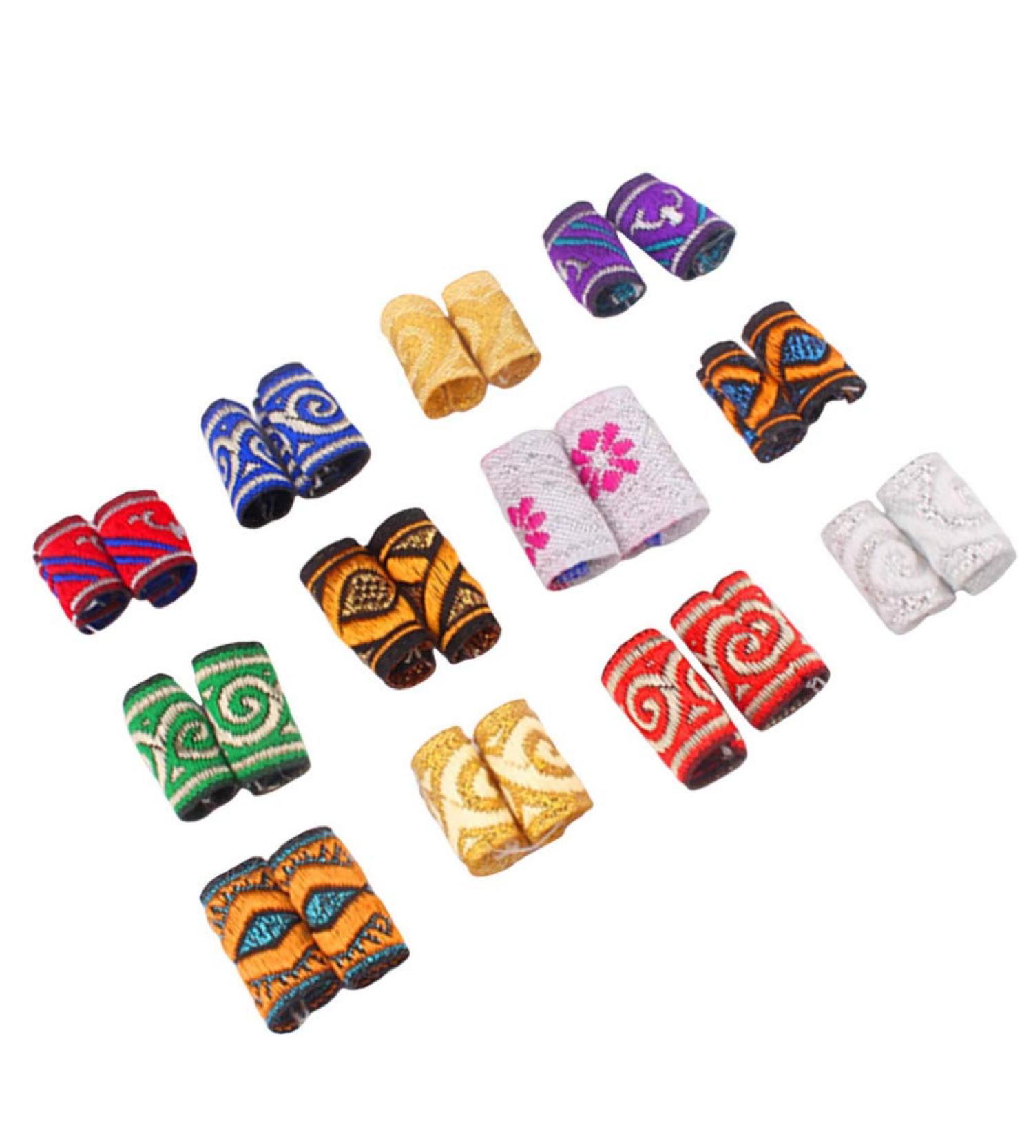 Lurrose 12pcs Fabric Dreadlock Beads - Colorful Braid Cuffs Hair Accessories for Women Men | Mixed Style - Buy Online on GoSupps.com