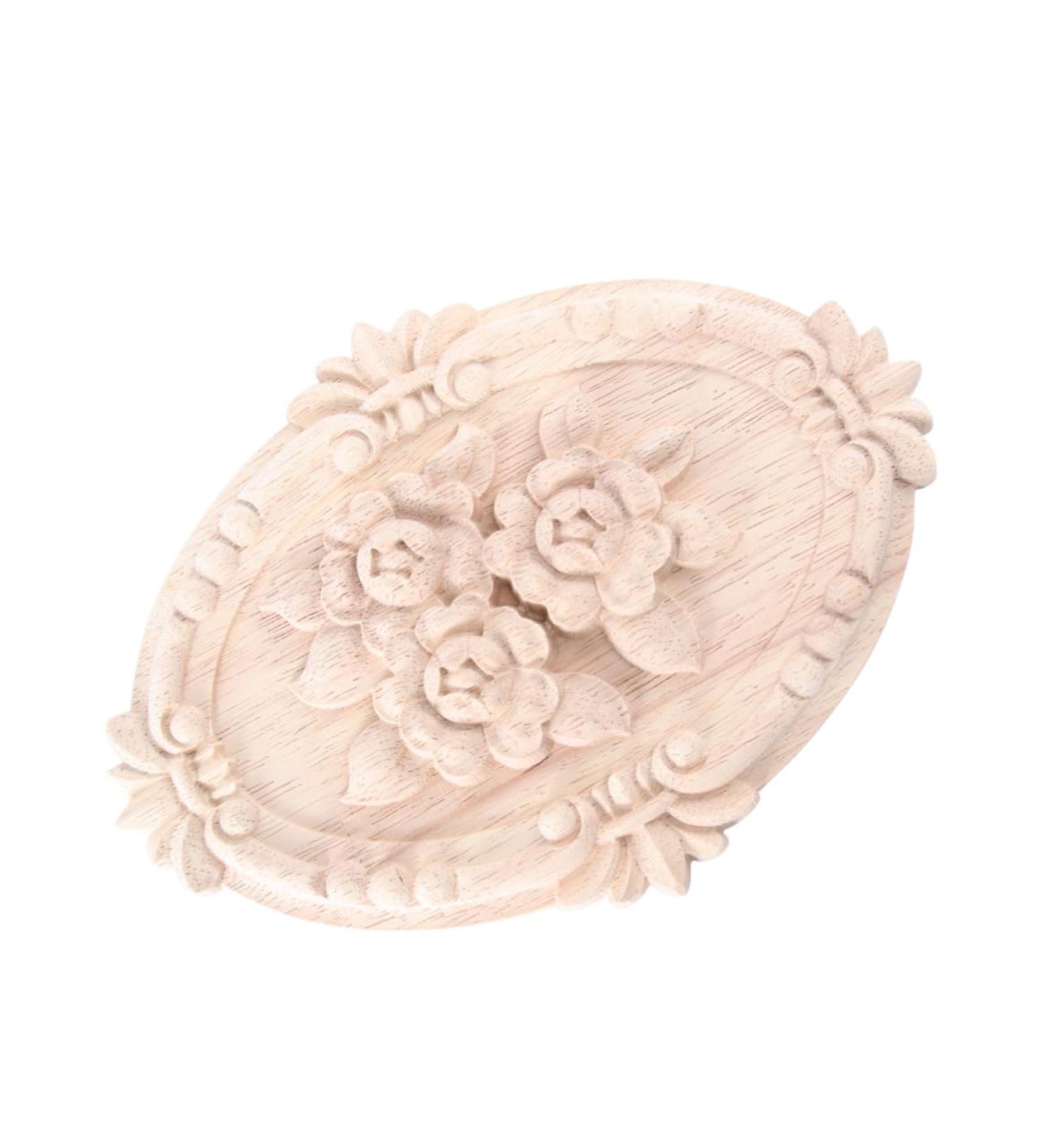 Cabilock 1pc Onlay Applique Wooden Corner Onlay Flower Furniture Carved Onlay Wood Applique Frame Wooden Door - Buy Online on GoSupps.com