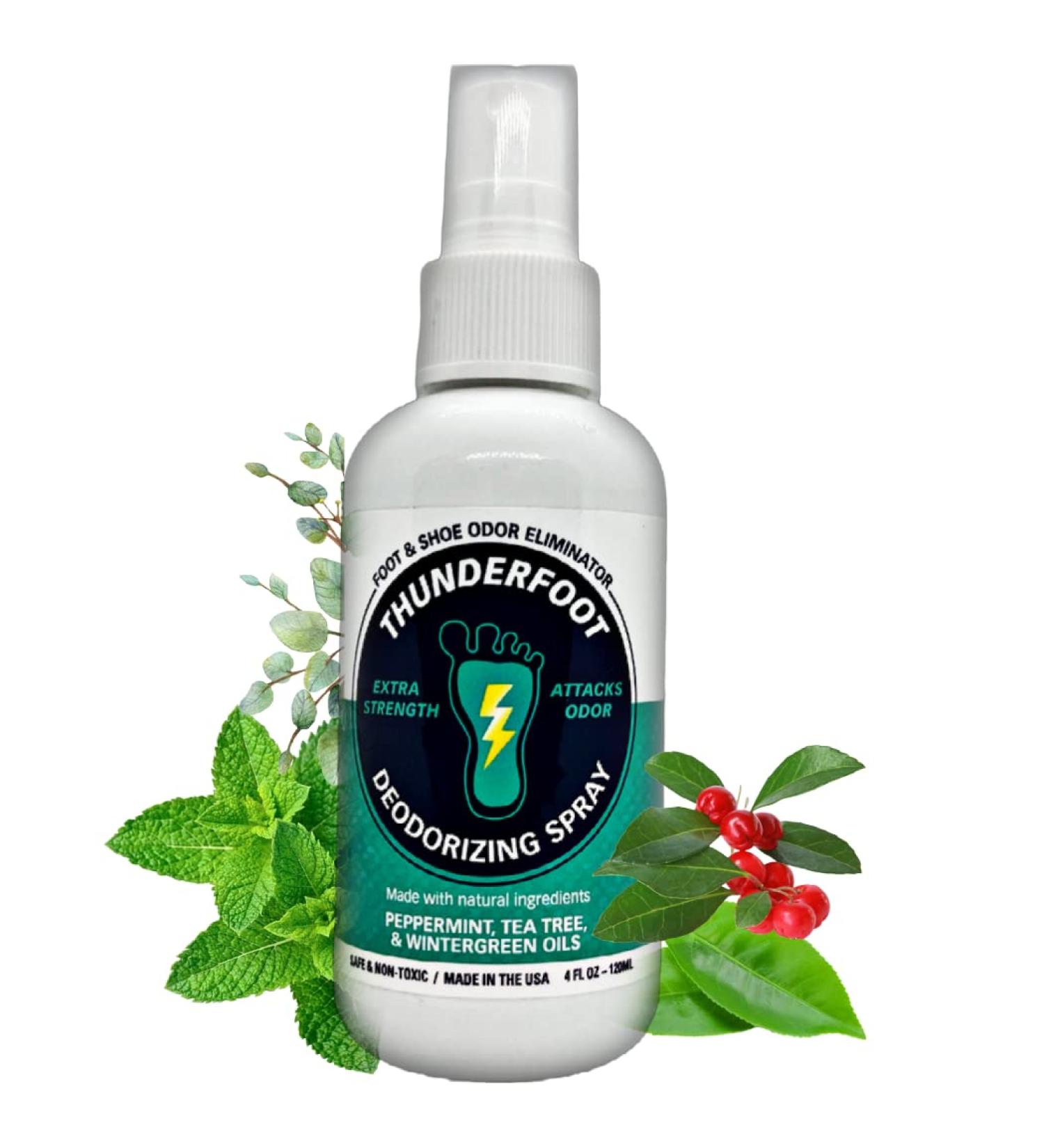 Thunderfoot Natural Shoe Deodorizing Spray - Mint Scent - 4 oz - Buy Online on GoSupps.com