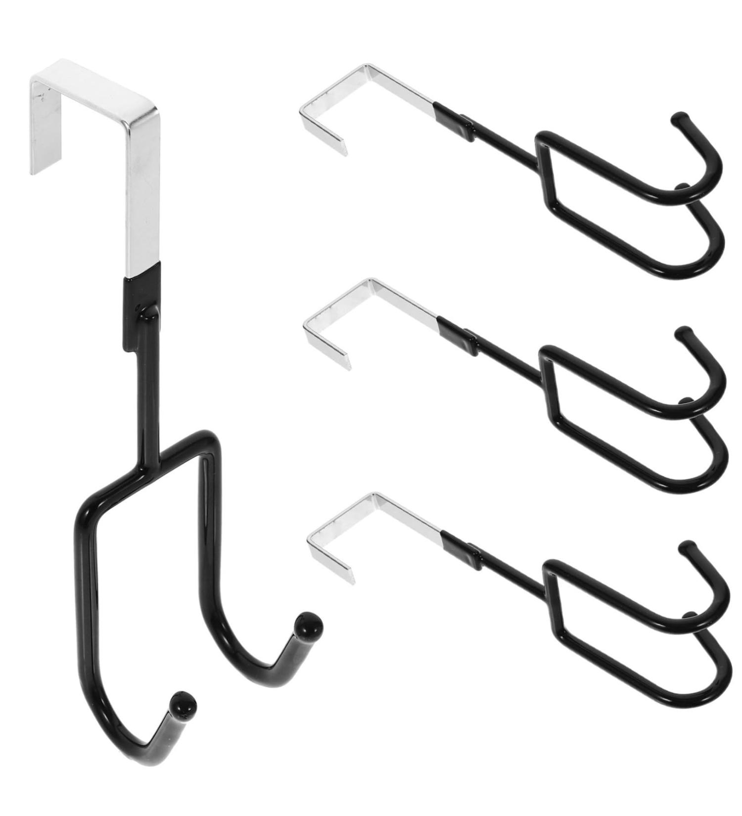 OKUMEYR 4pcs Hat Hangers Wall Mount Coat Rack Clapboard Hook Hanging Hook Organizer Wrought Iron 19X9X5CM Black - Buy Online on GoSupps.com