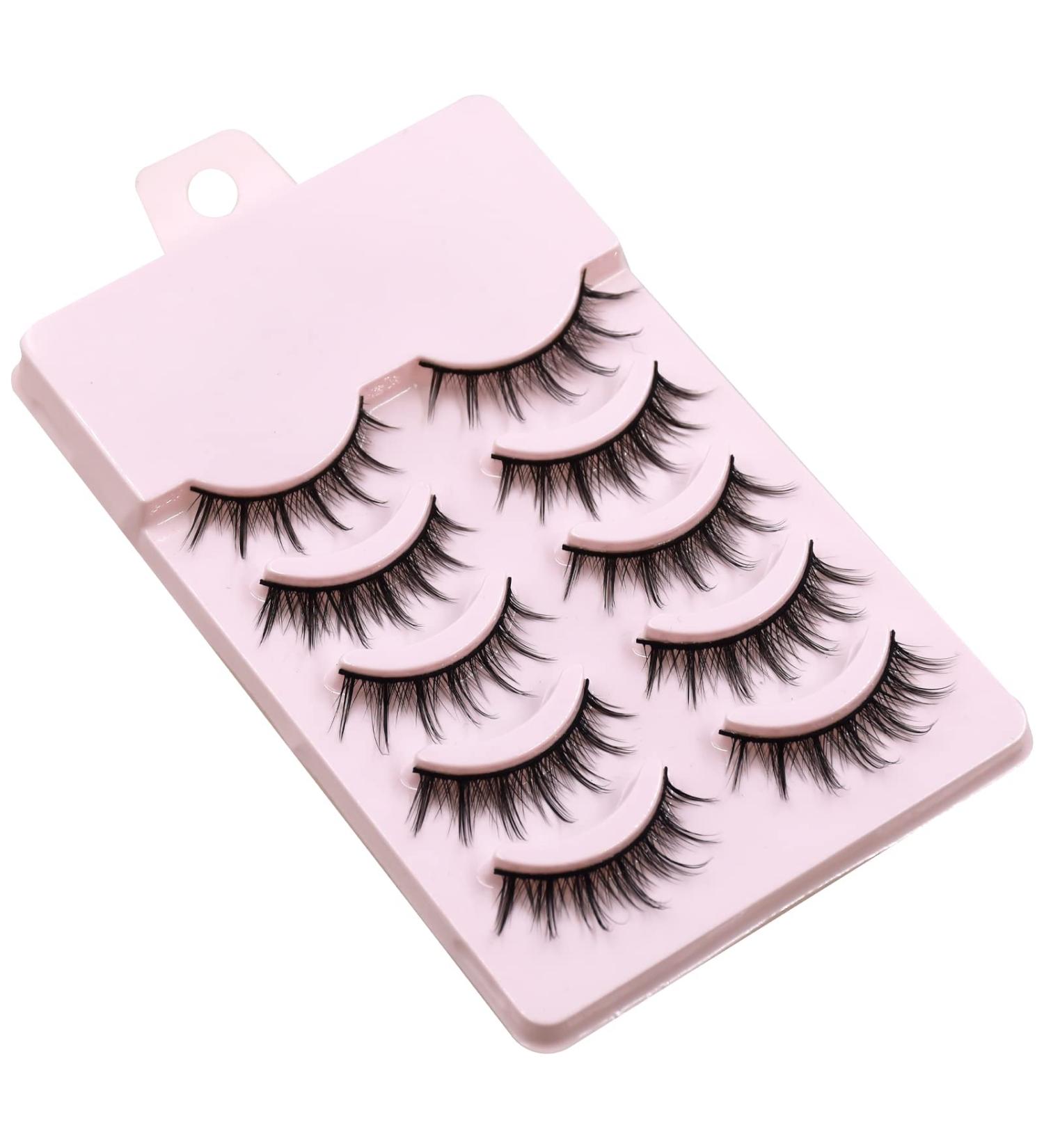 AUGENLI 15mm Japanese Style Wispy Eyelashes - Reusable 5Pair for Cosplay and Daily Wear - Buy Online on GoSupps.com
