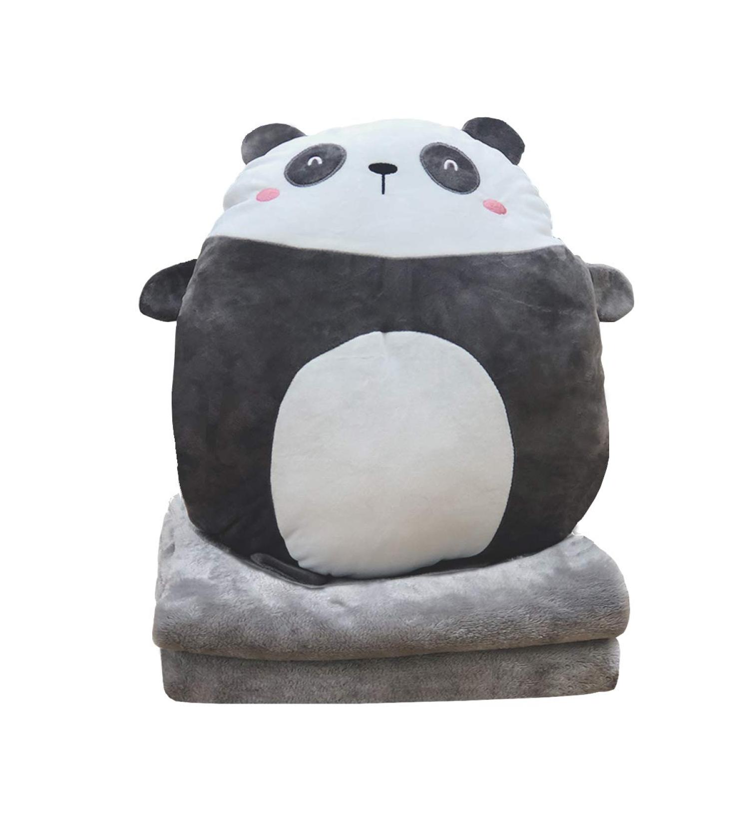DxDE4U 16 Inch Panda Plush Pillow Blanket - Cute Stuffed Animal Gift for Kids - Ideal for Birthdays, Holidays & Travel - Buy Online on GoSupps.com