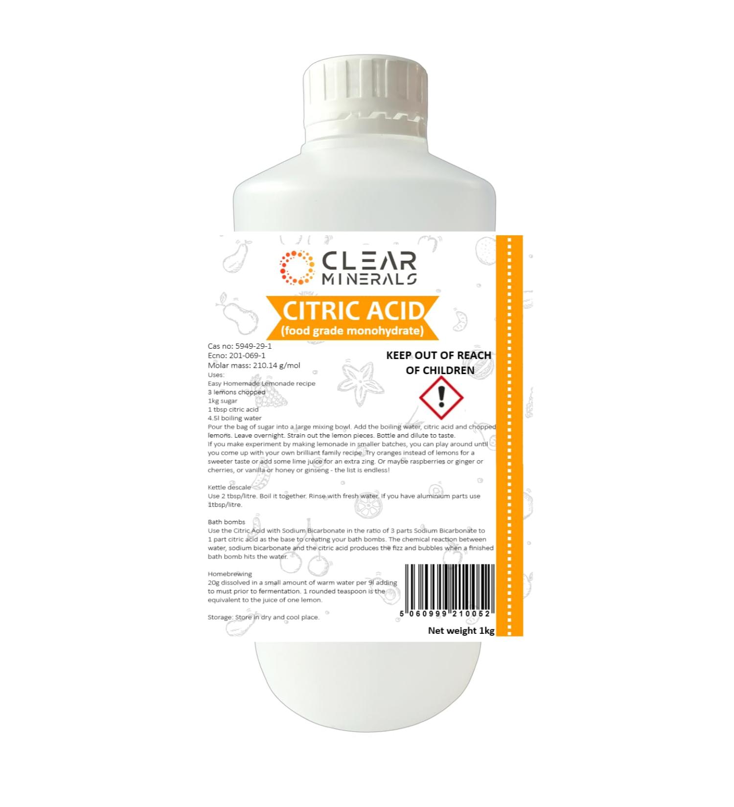 Citric Acid Food Grade (1kg HDPE Bottle)