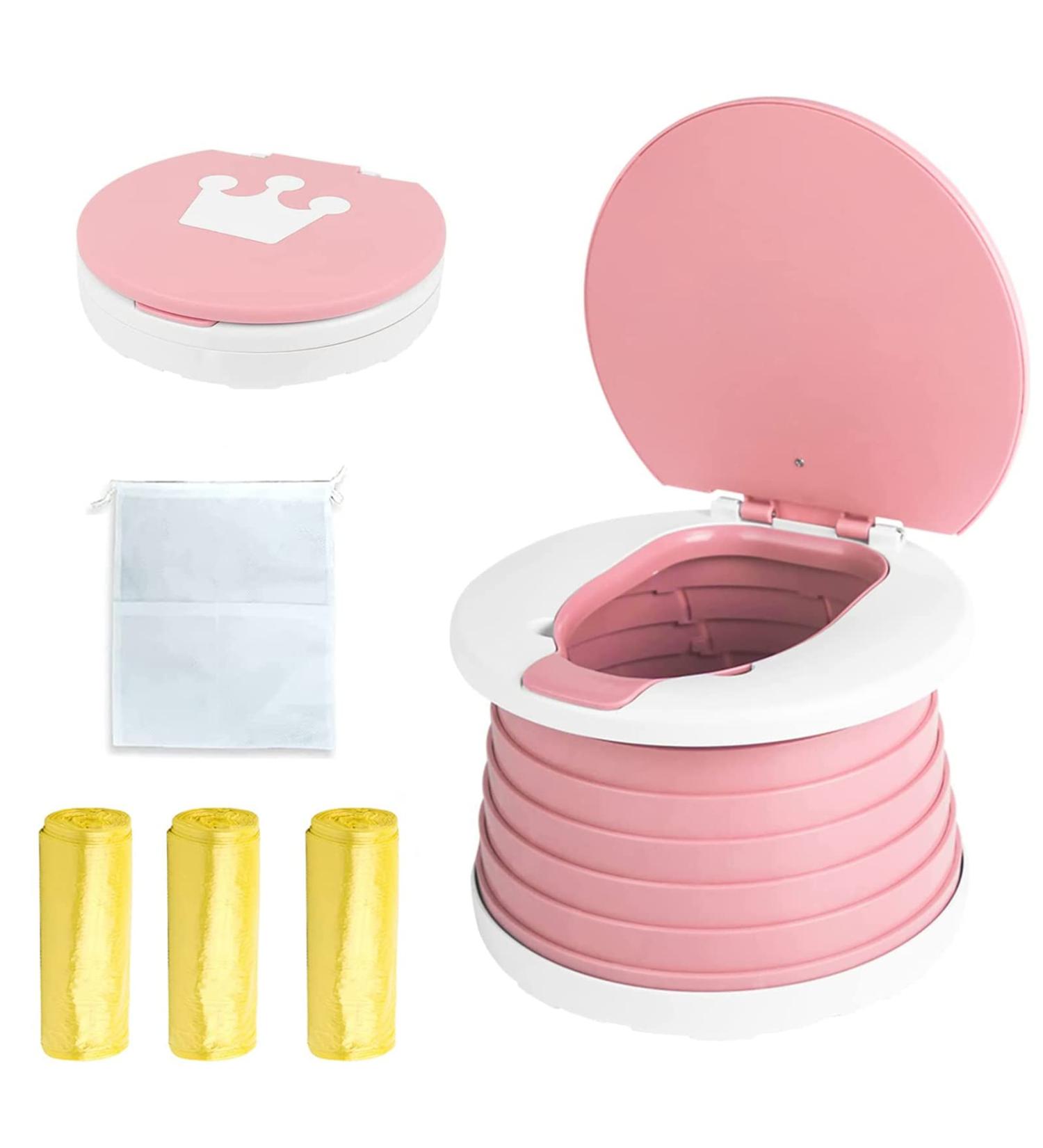 Portable Travel Potty for Toddlers - Foldable & Pink | Emergency Toilet for Car, Camping & Indoor Use - Buy Online on GoSupps.com