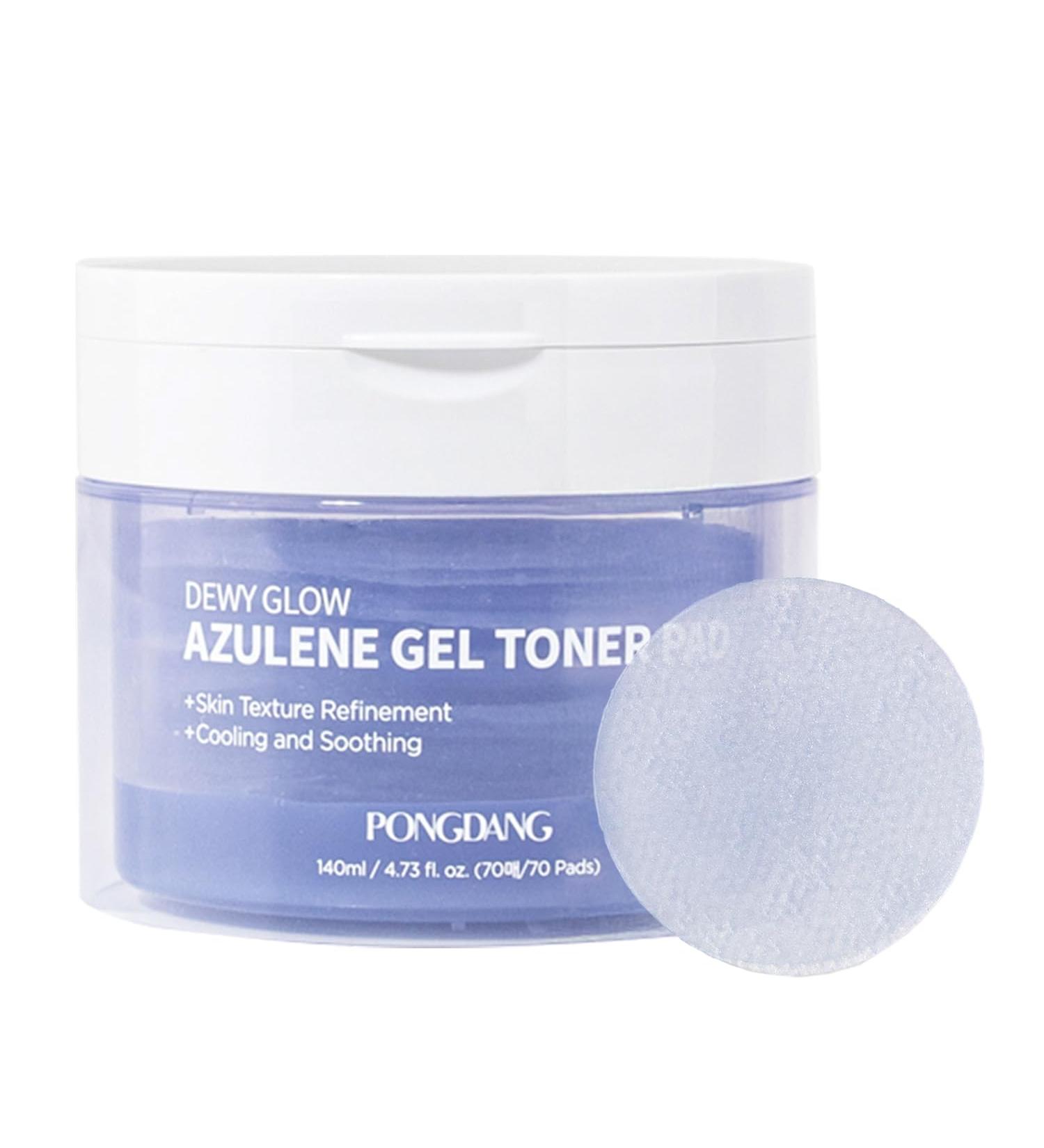 PONGDANG Dewy Glow Azulene Gel Toner Pad | Cooling Calm | Korean Gel Toner Pads with Guai Azulen Chamomile | Soothing Radiance & Uneven Skin Tone | Korean Skin Care - Buy Online on GoSupps.com