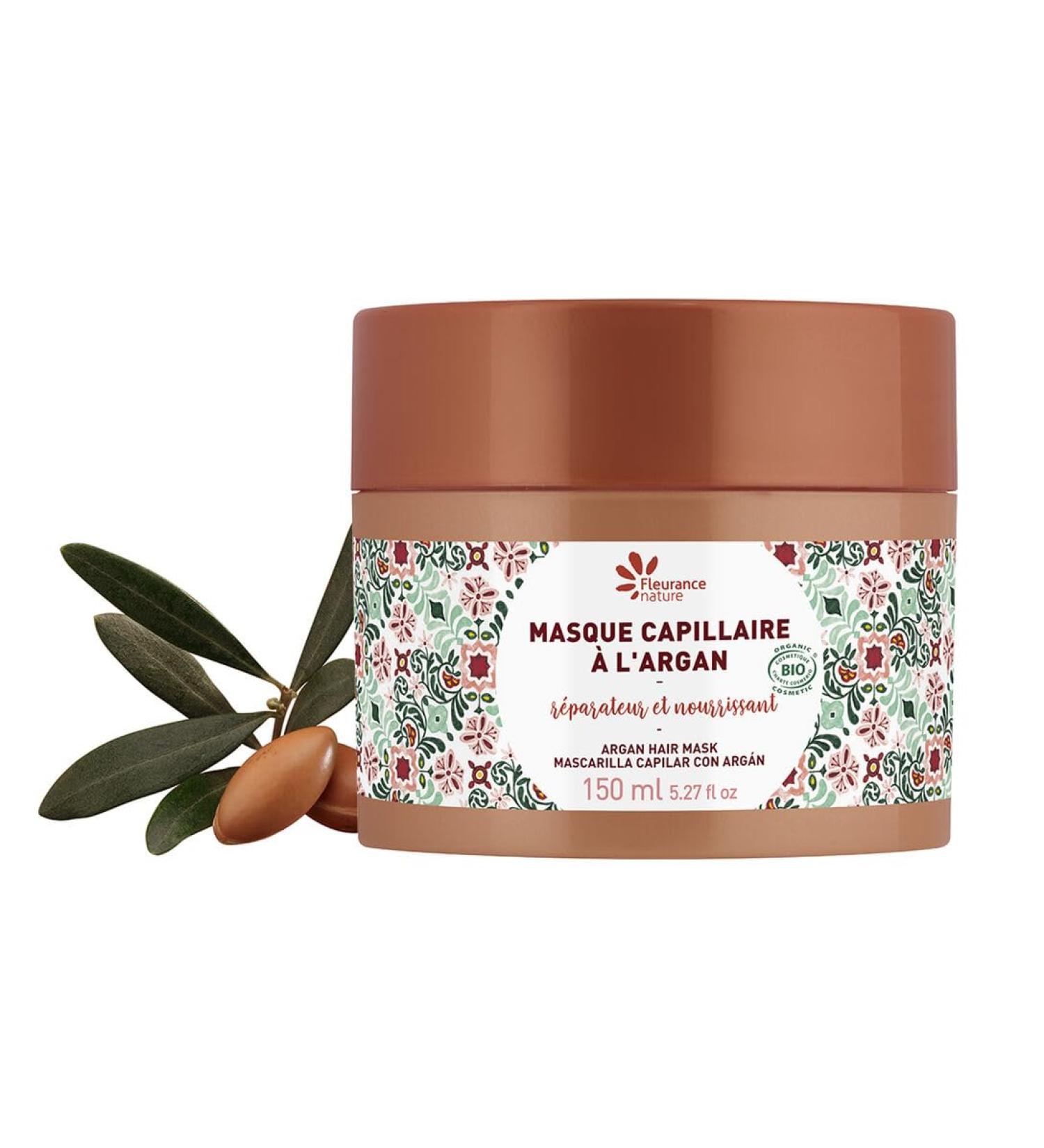 Fleurance Nature - Organic Argan Hair Mask - 150ml - Women's Hair Care certified Organic Cosmos Ecocert - Dry and damaged hair treatment - Nourishes and hydrates - 25123 - Buy Online on GoSupps.com