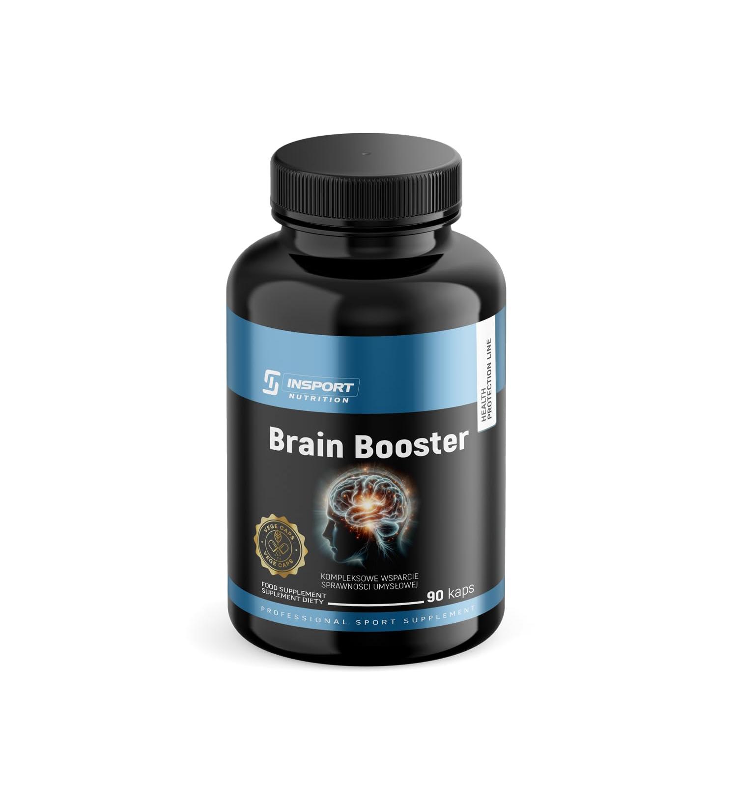 INSPORT Nutrition - Brain Booster - 7 highly dosed plant extracts - 90 concentration capsules - vegan without additives - Buy Online on GoSupps.com