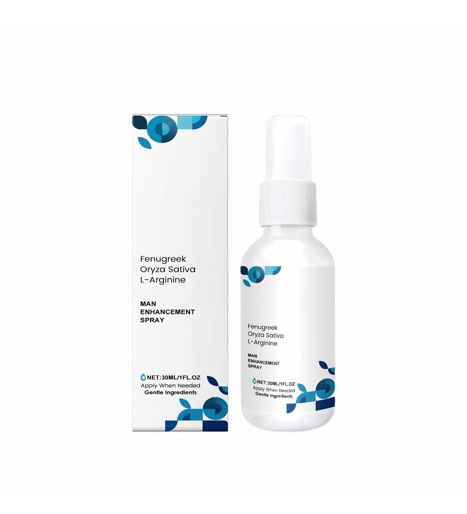 Men's Enhancement Spray with Fenugreek Oryza Sativa L-Arginine Intimate Area Moisturizing Fast-Absorbing 30ml/1fl.oz - Buy Online on GoSupps.com