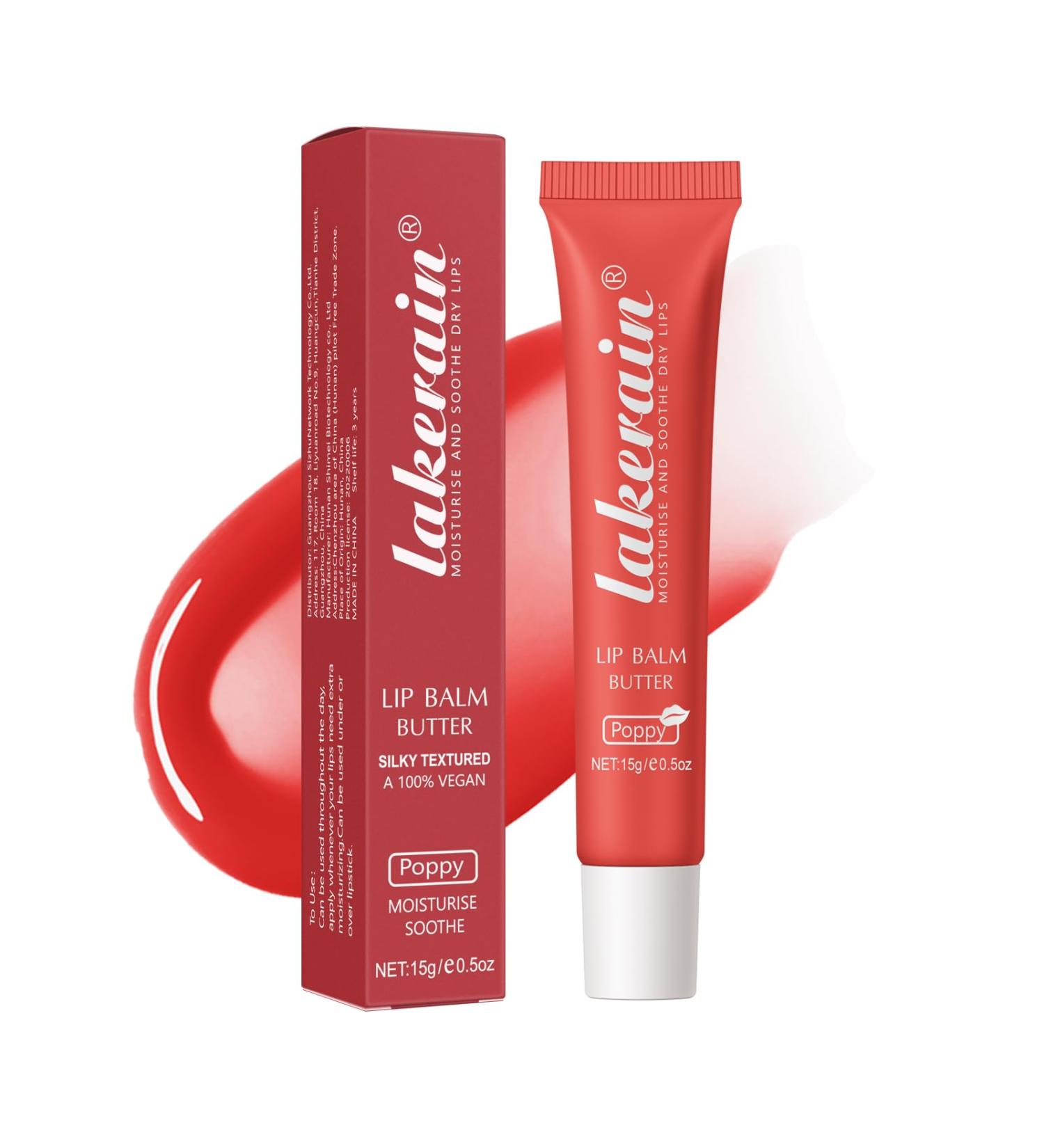 NICEFACE Moisturizing Lip Balm Butter for Dry Cracked Lips Day/Night Hydrating Lip Mask Ultra-Nourishing Lip Care Moisturizer for Soft Smooth and Supple Lips (Poppy) #4 Poppy - Buy Online on GoSupps.com