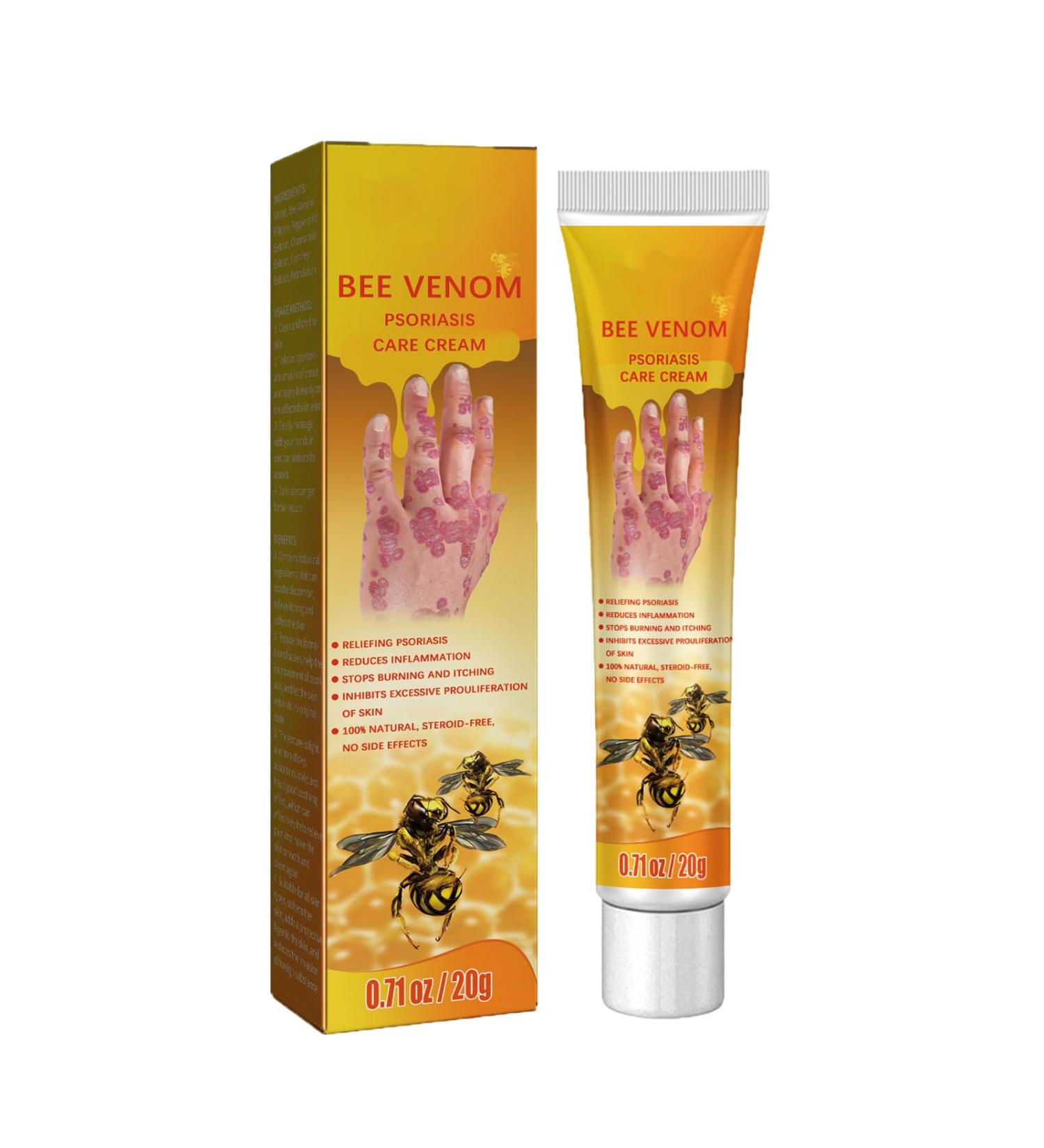 KRRHUEO Bee Venom Psoriasis Treatment Cream - Soothing and Moisturizing Skin Relief (1PCS) - Buy Online on GoSupps.com