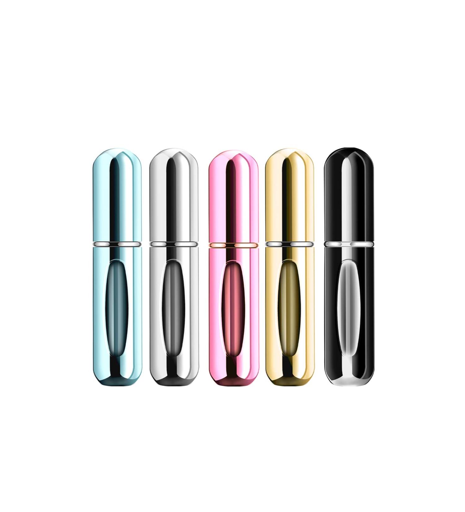 Portable 5ml Mini Travel Perfume Atomizer Refillable Spray Bottle (5 Pack) - Gold, Silver, Pink, Blue, Black - Buy Online on GoSupps.com