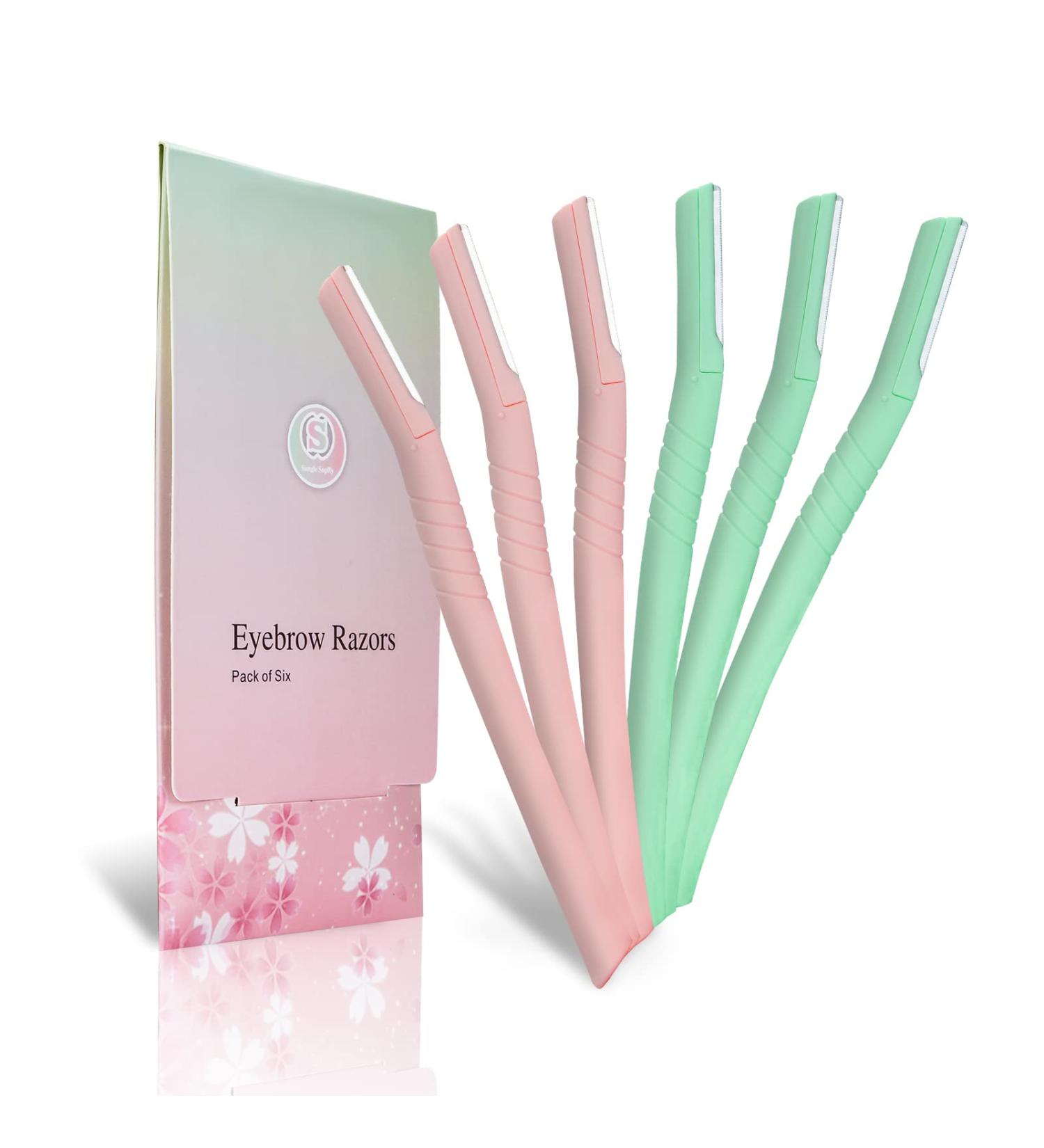 Sangle Sopffy Eyebrow Razor Dermaplaning Tool - 6 Pcs Face Razors for Women | Sensitive Skin Eyebrow Trimmer & Facial Shavers with Safety Cover | Perfect for Skincare - Buy Online on GoSupps.com