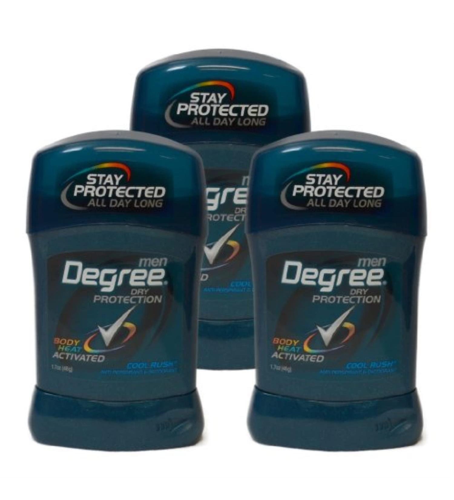 Degree Deodorant 1.7 Ounce Mens Cool Rush (50ml) (3 Pack)